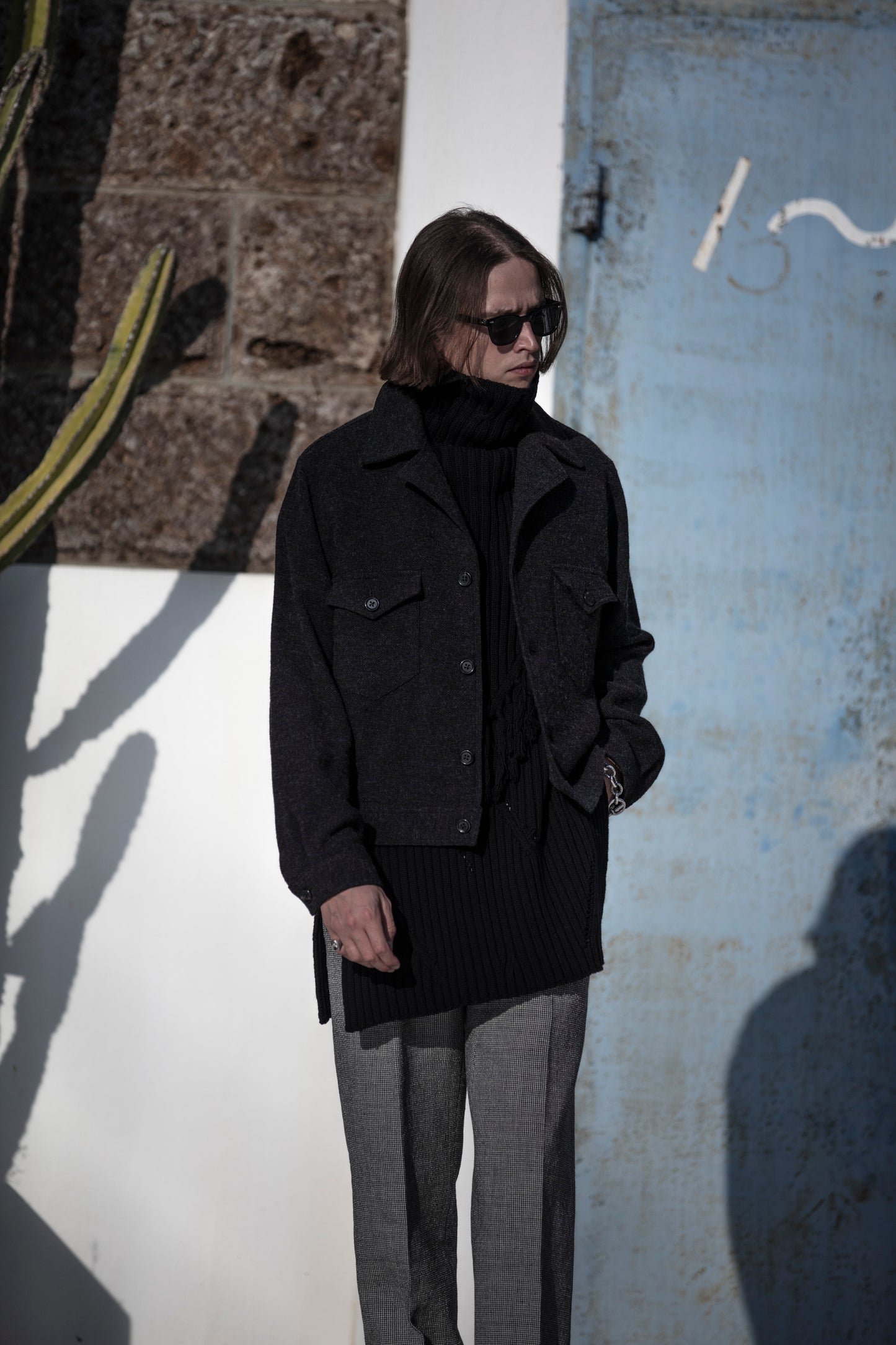 KNITTED TABARD -WASHABLE WOOL- ※60%OFF