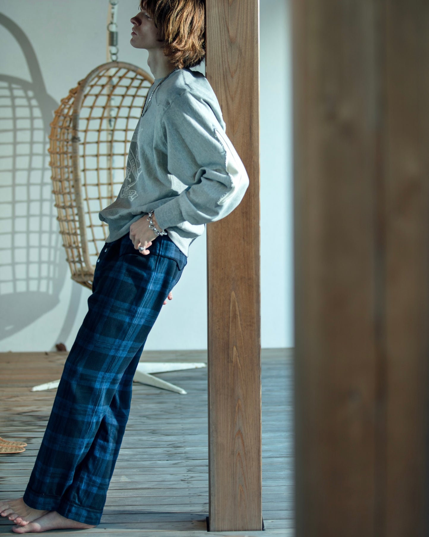 WESTERN PAJAMA PANTS -CHECK COTTON TWILL- ※60%OFF