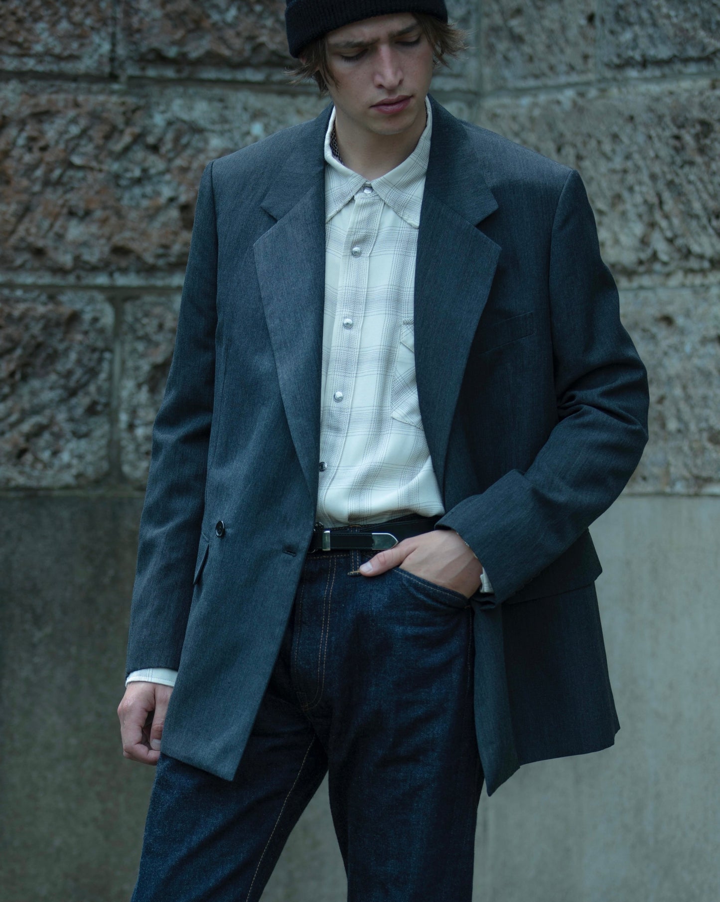 WESTERN SHIRT -OMBRE CHECK RAYON-