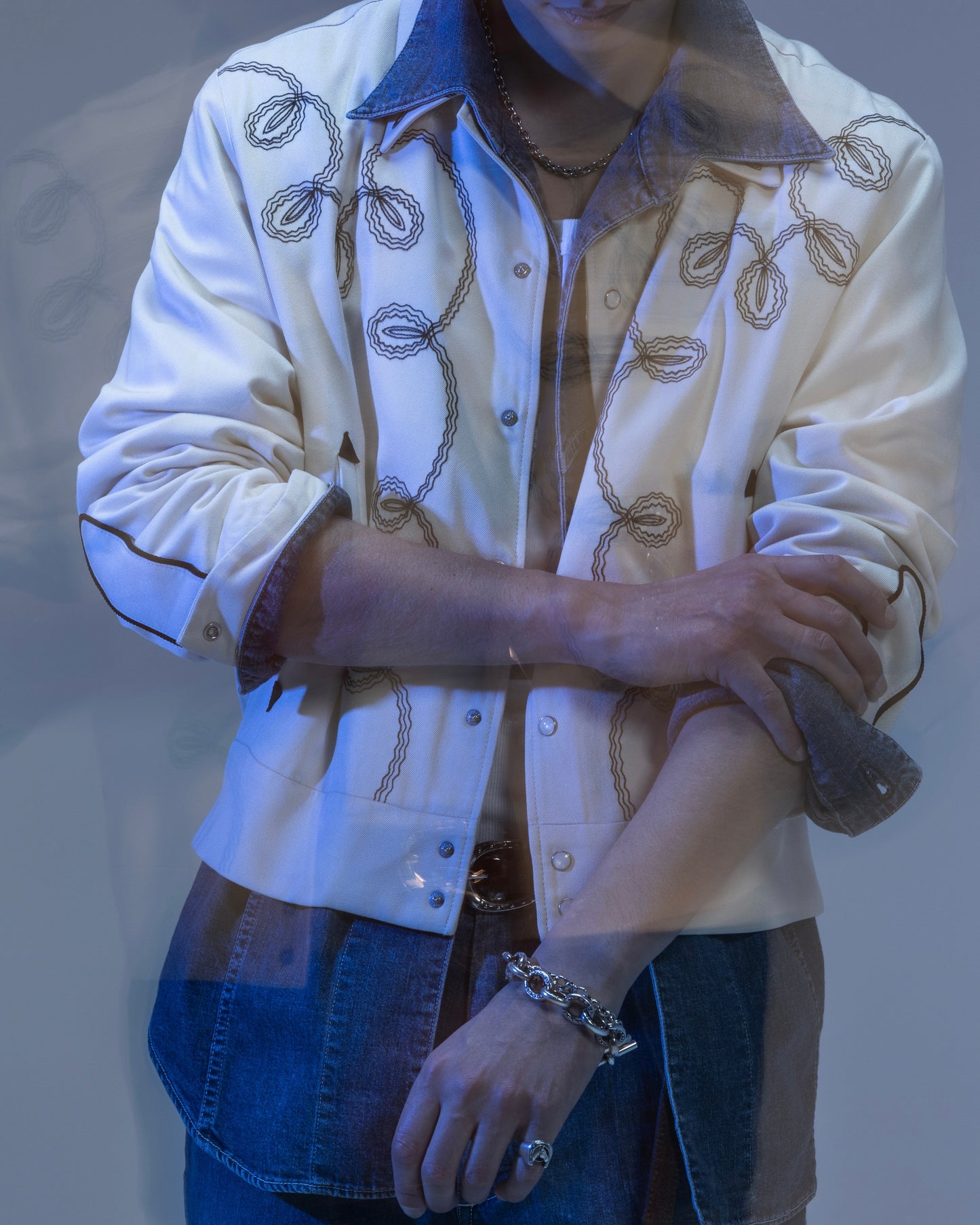 BOLERO EMBROIDERY JACKET -RAYON GABARDINE-