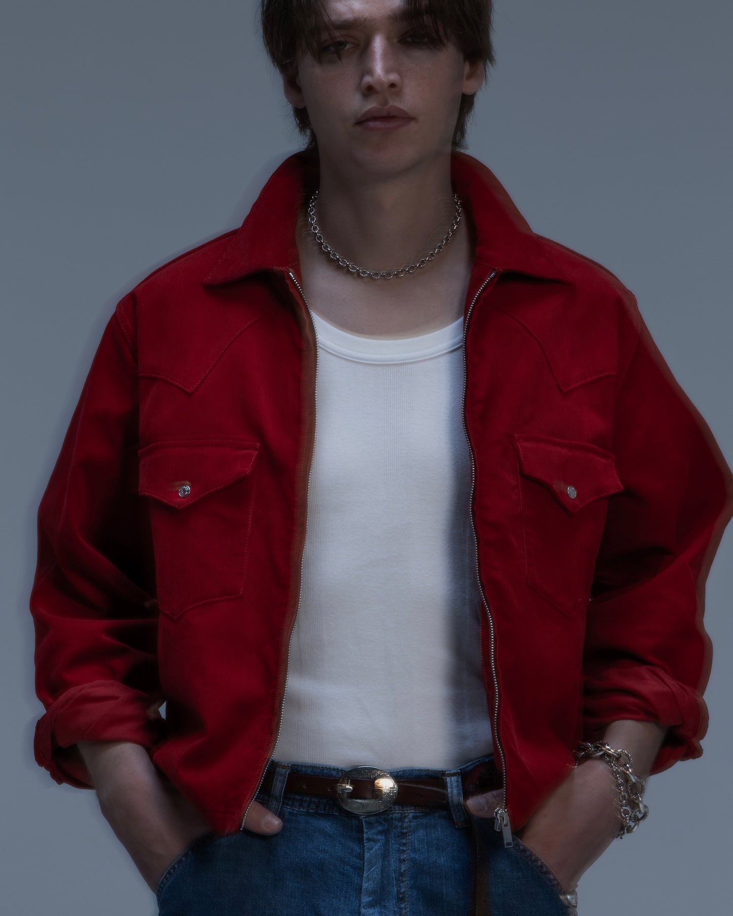 WESTERN SHORT RIB ZIP JACKET -COTTON CORDUROY-
