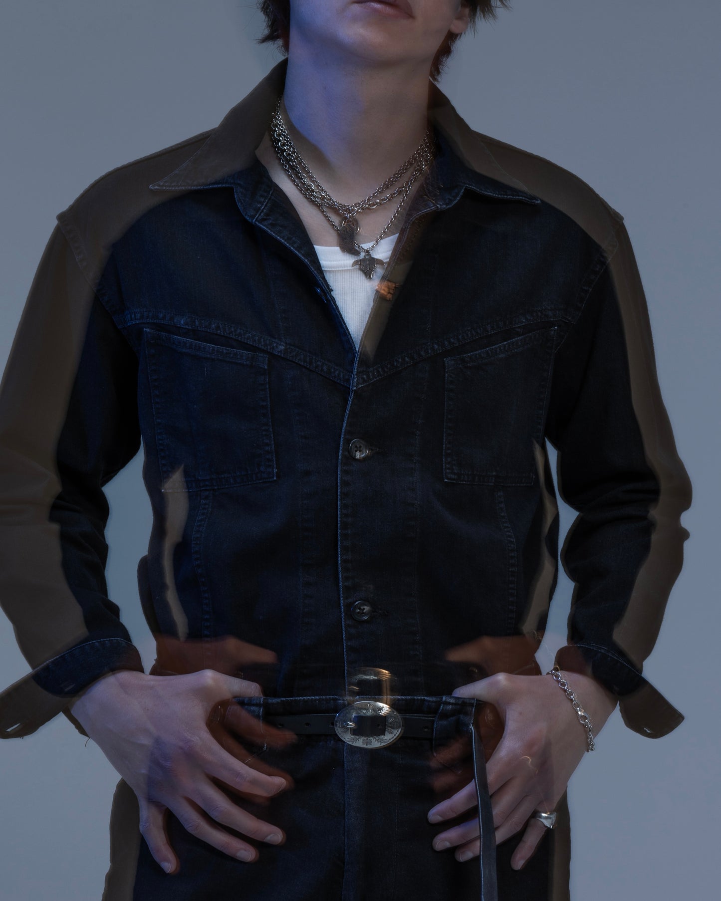 WEST COAST SHIRT -USED WASHED DENIM-