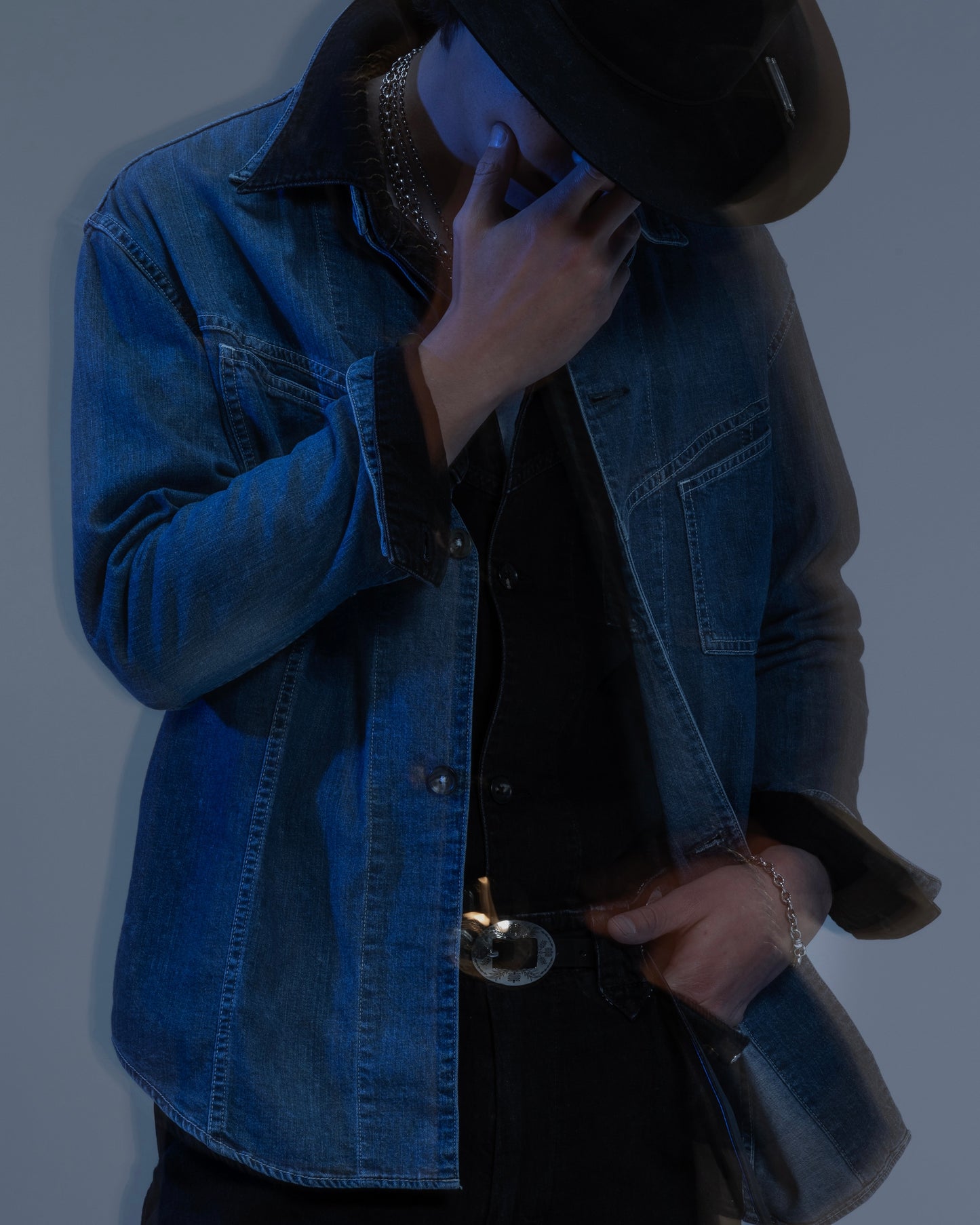 WEST COAST SHIRT -USED WASHED DENIM-