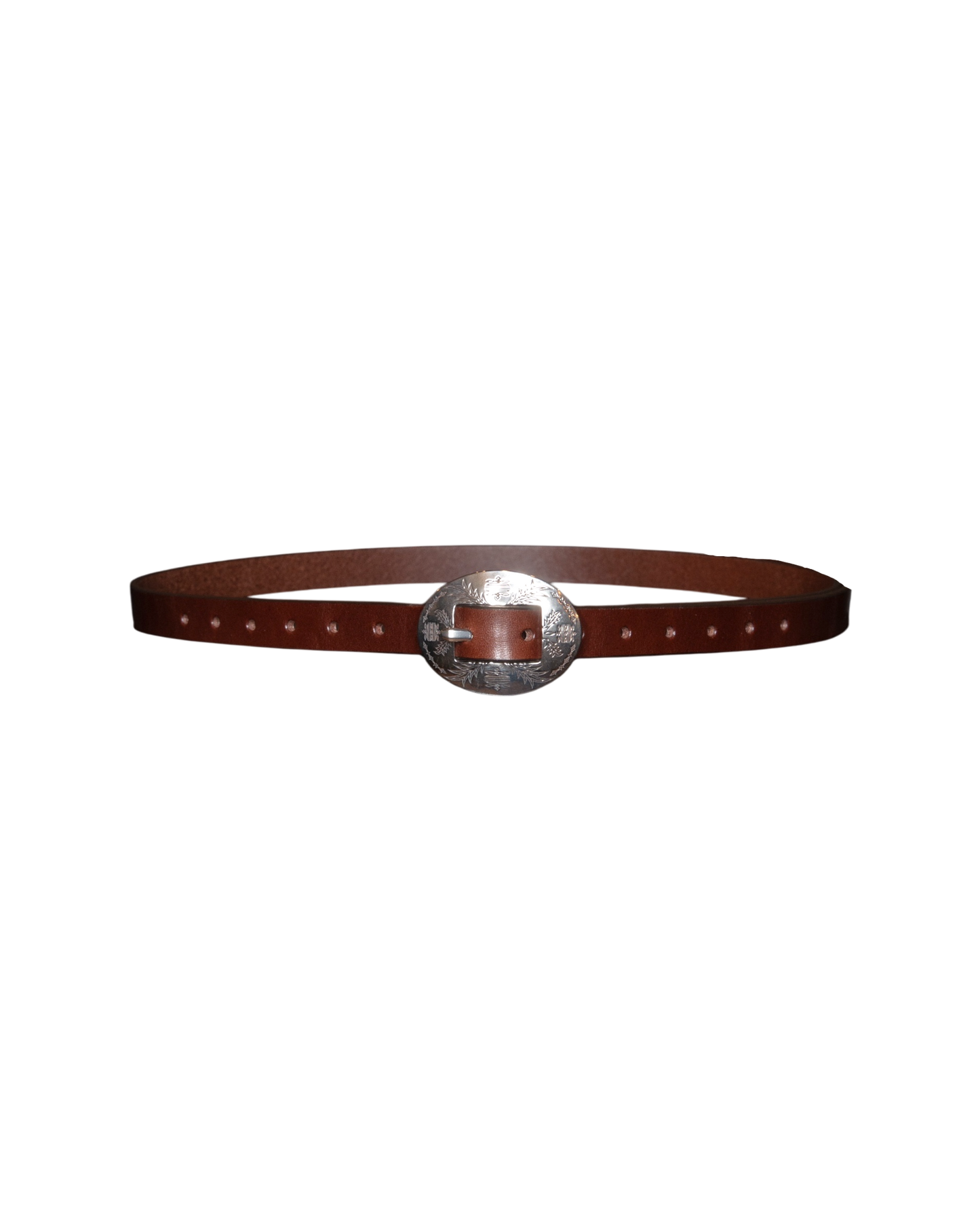 WESTERN OVAL LONG BELT -COW HIDE-