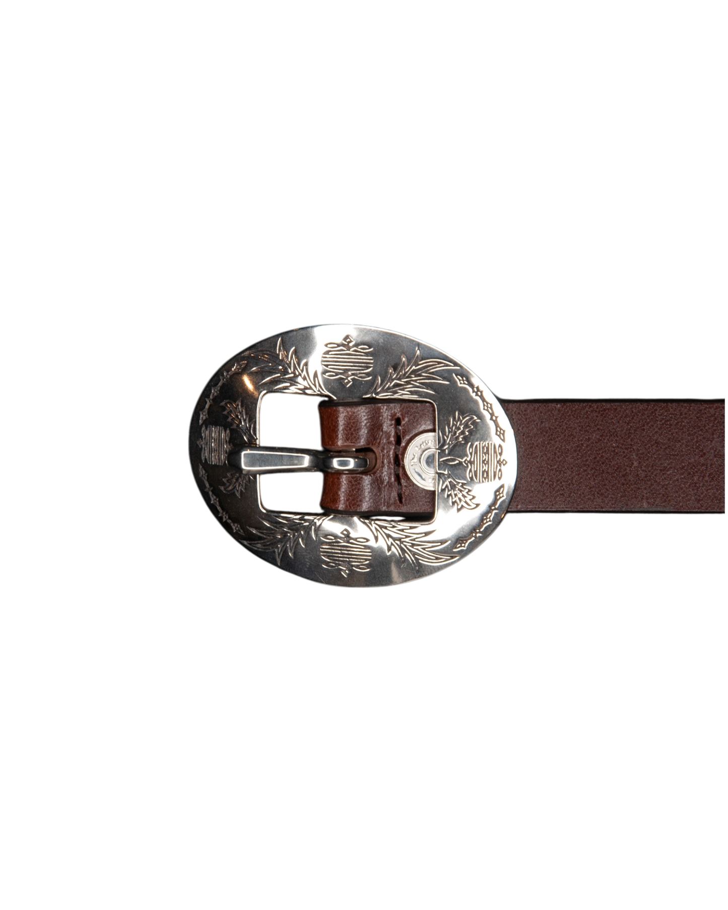 WESTERN OVAL LONG BELT -COW HIDE-