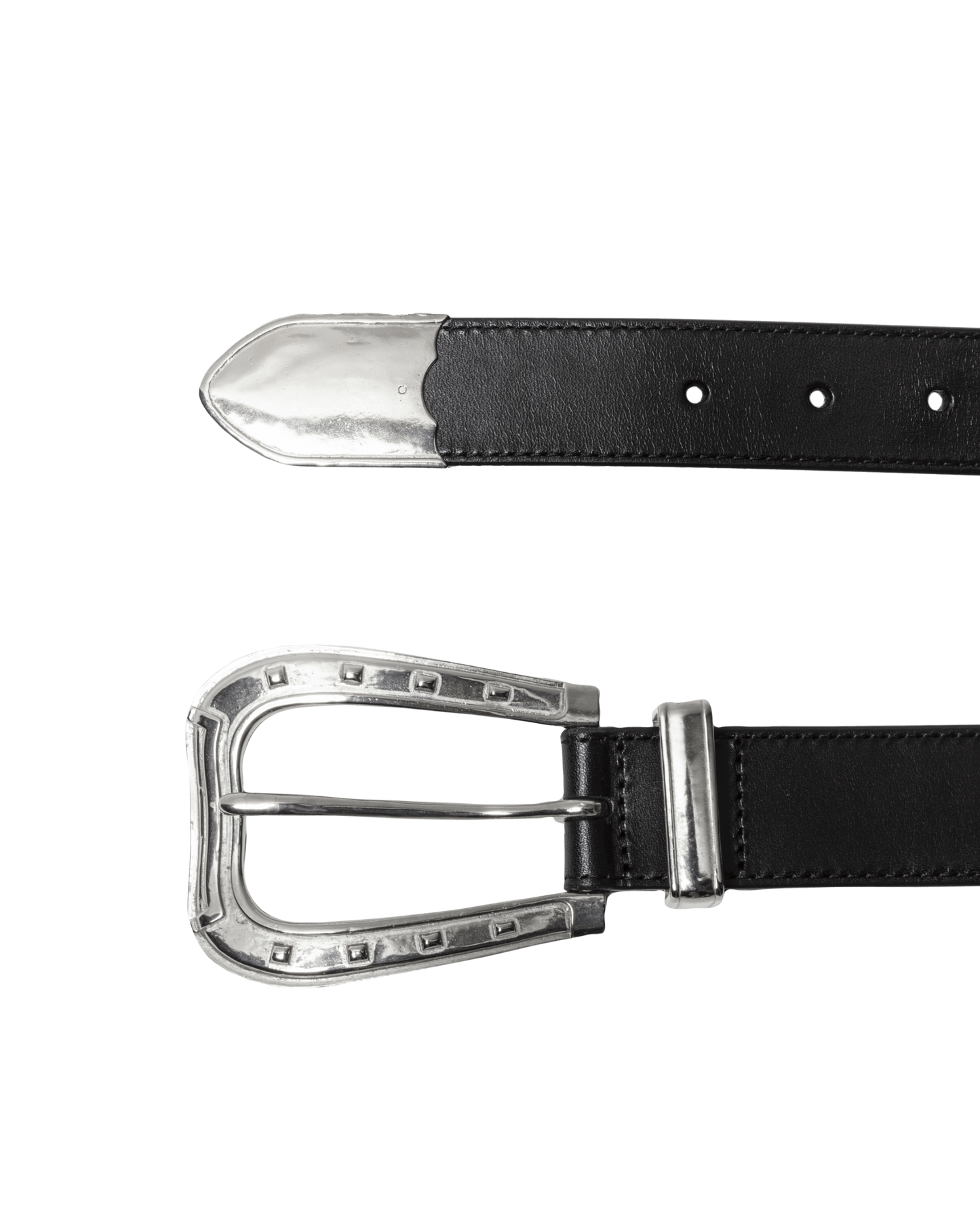 3 PEACE HORSESHOE BUCKLE BELT -COW HIDE-