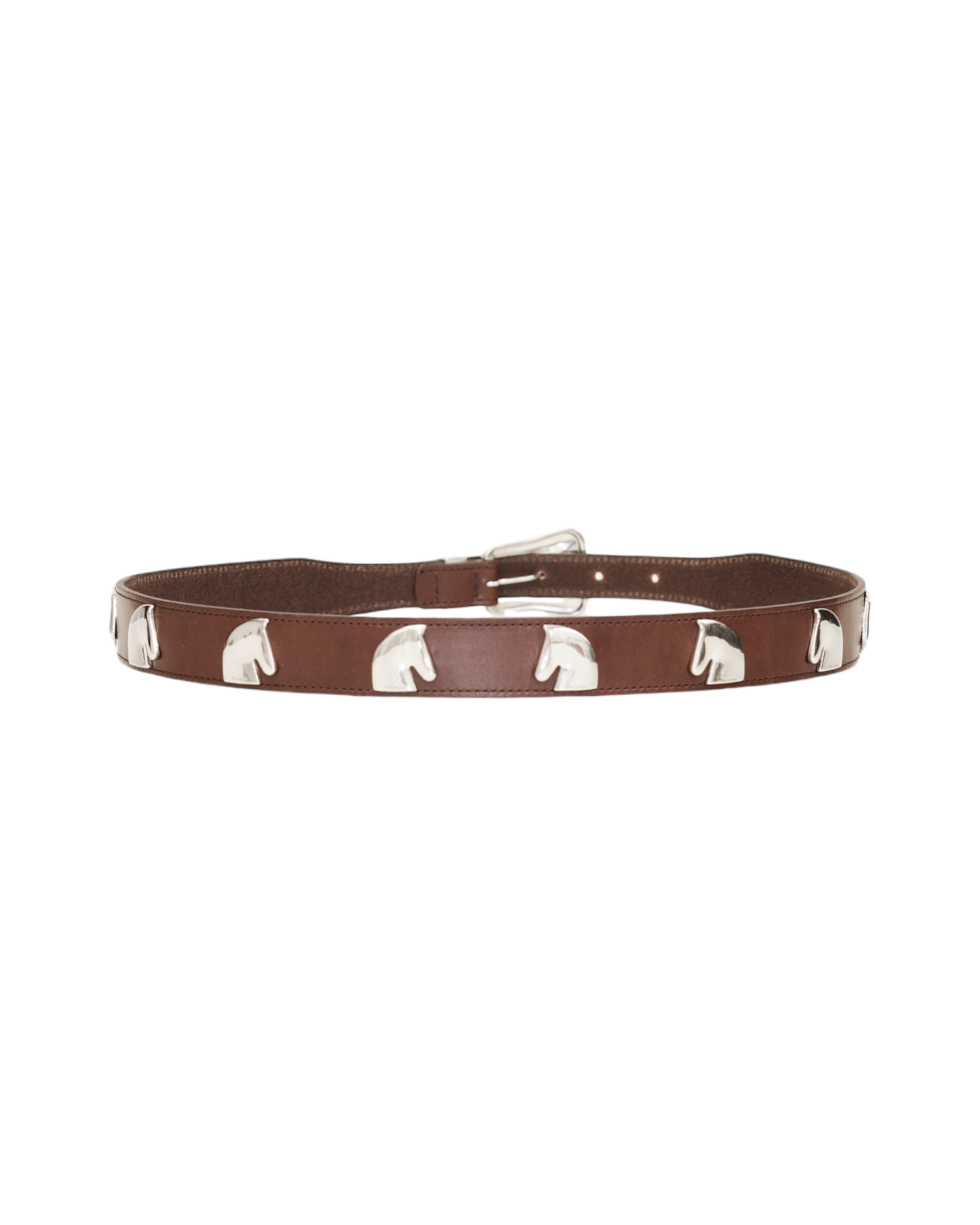 3 PEACE HORSE STUDS BELT -COW HIDE-
