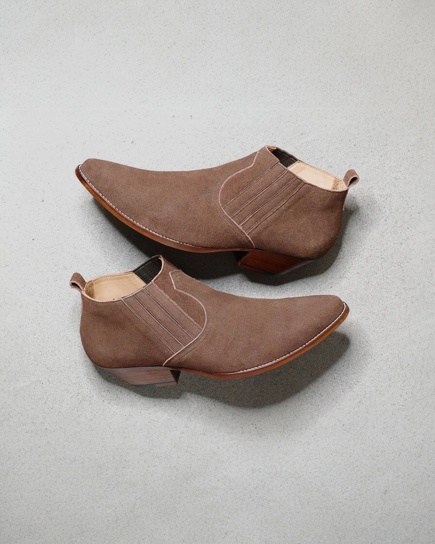 WESTERN MID CUT SIDEGORE BOOTS -COW SUEDE-