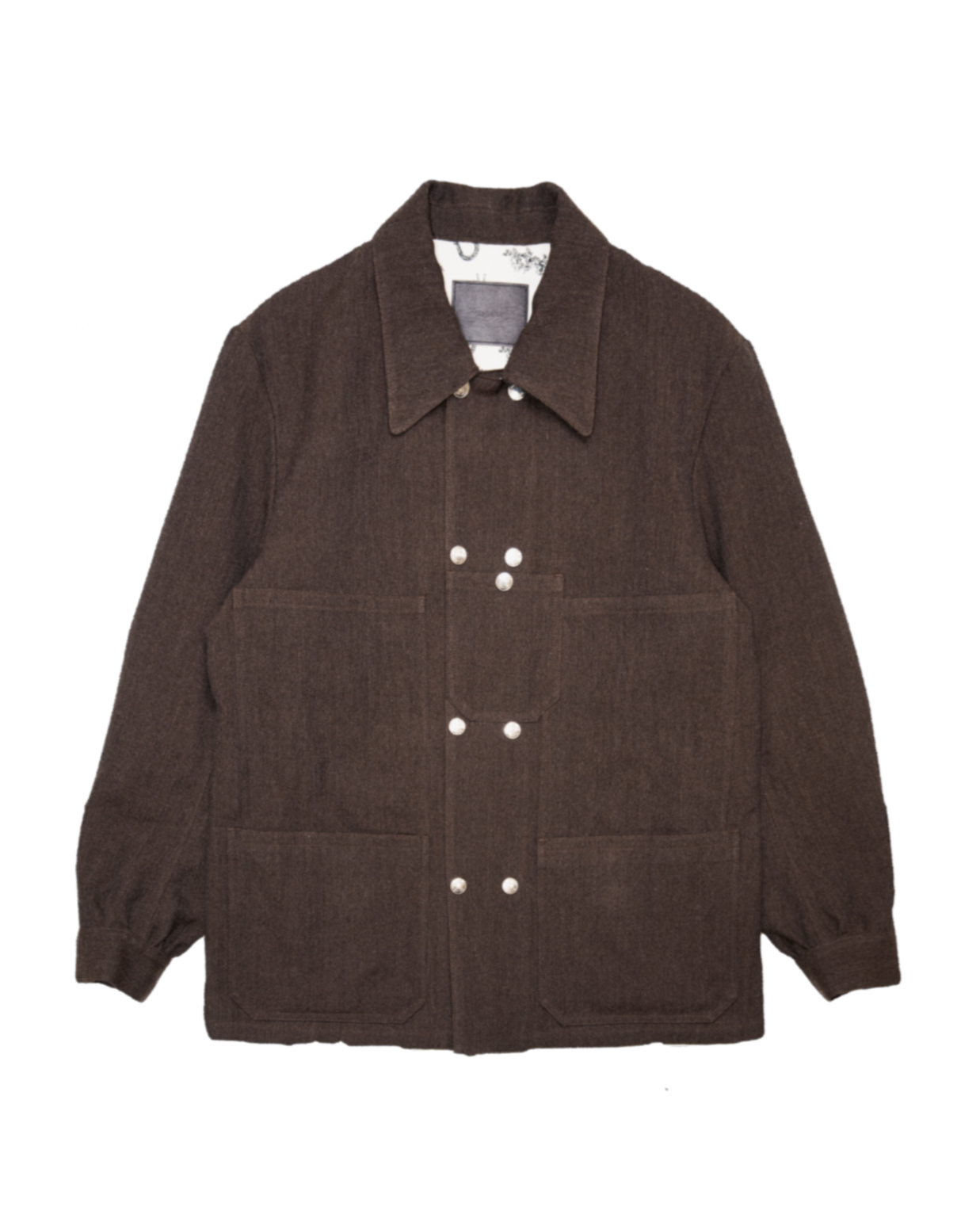 DOUBLE WORKERS JACKET -WOOL LINEN HERRINGBONE-