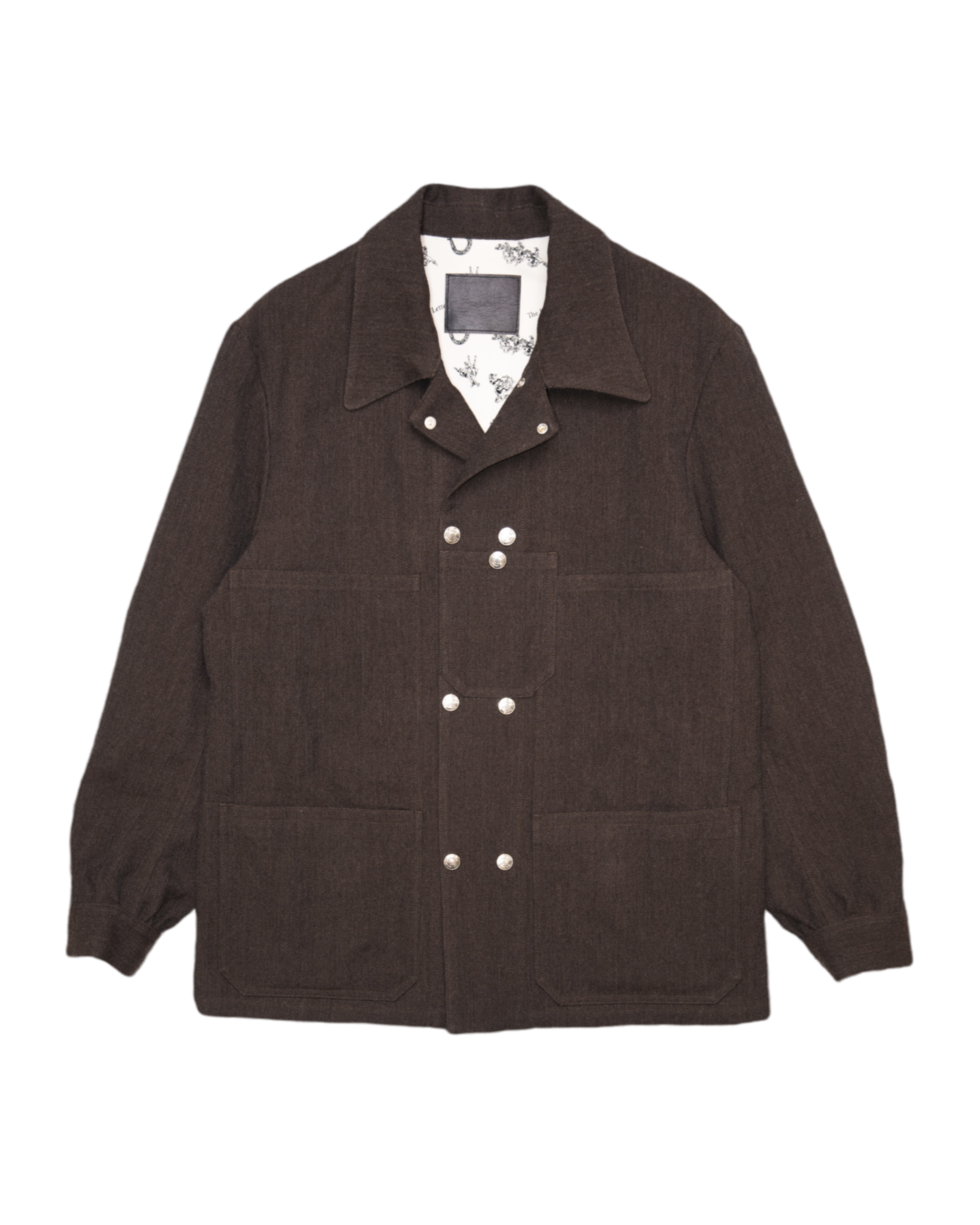 DOUBLE WORKERS JACKET -WOOL LINEN HERRINGBONE-