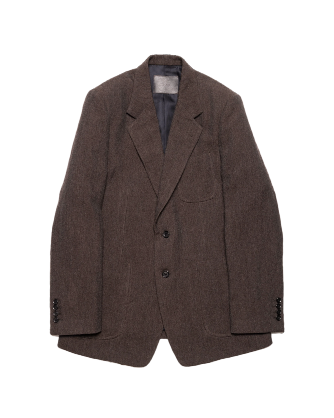 SINGLE BREASTED PACH POCKET JACKET -WOOL LINEN HERRINGBONE-