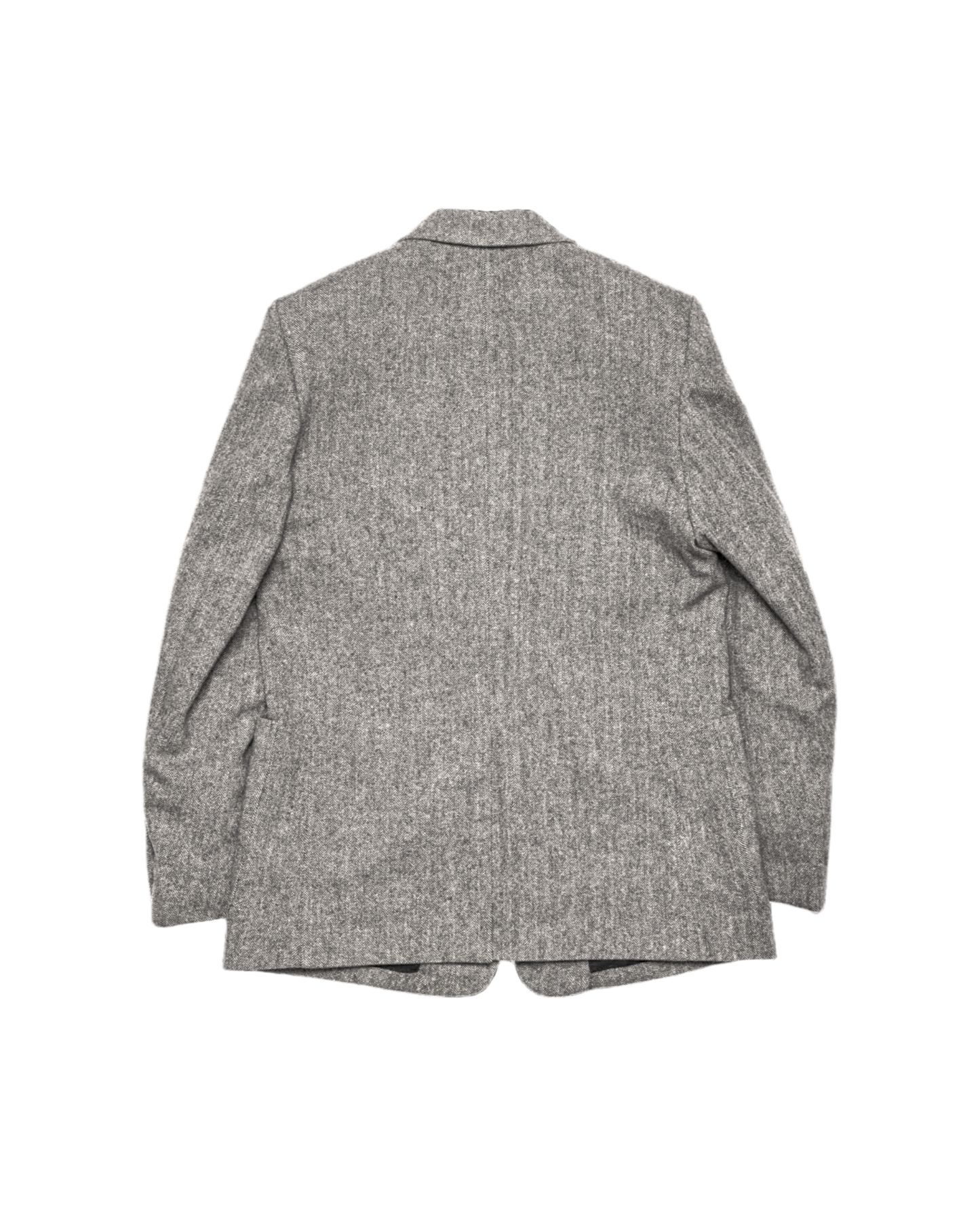 SINGLE BREASTED PACH POCKET JACKET -WOOL NYLON TWEED HERRINGBONE-