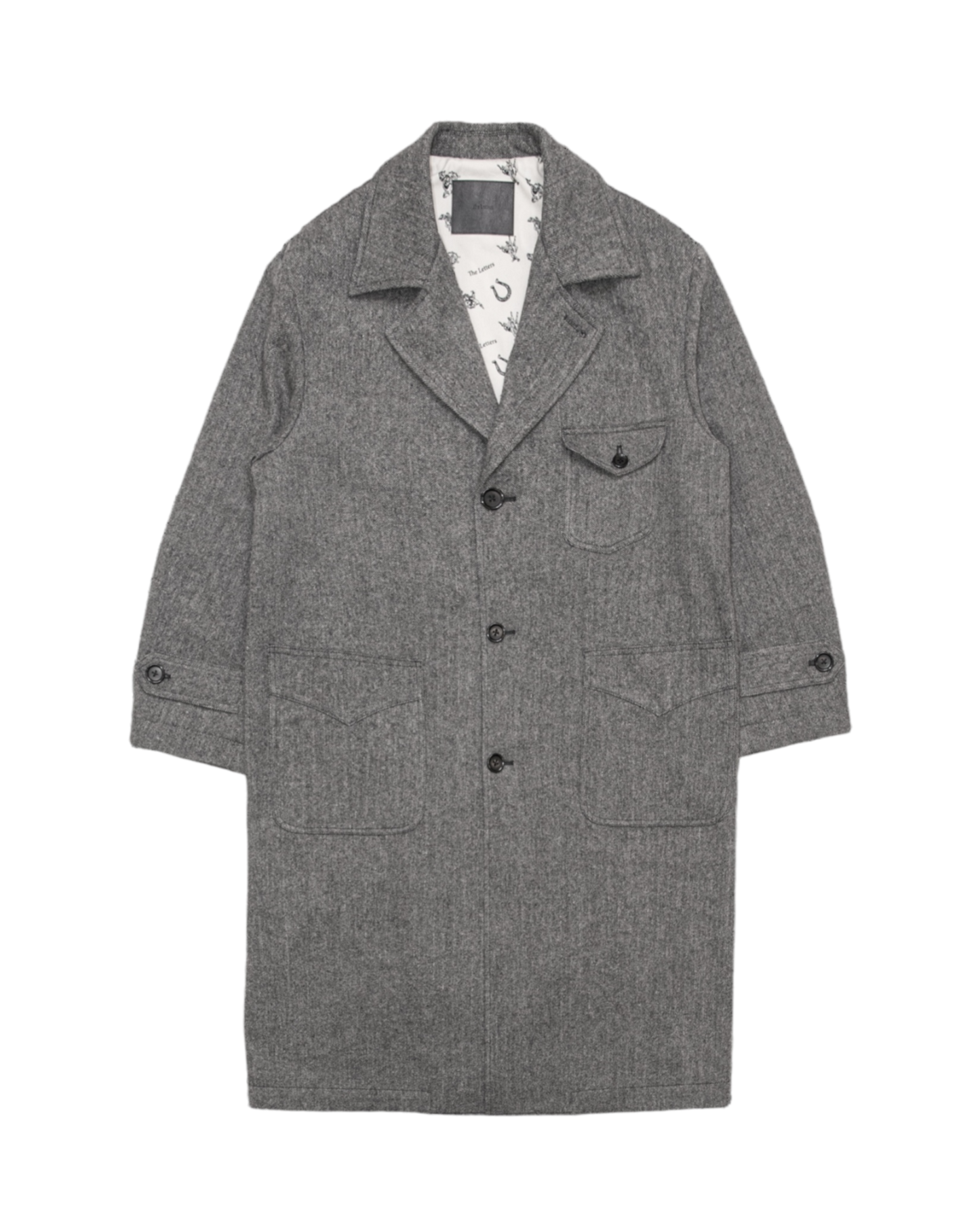 HORSE RIDING COAT -WOOL NYLON TWEED HERRINGBONE-