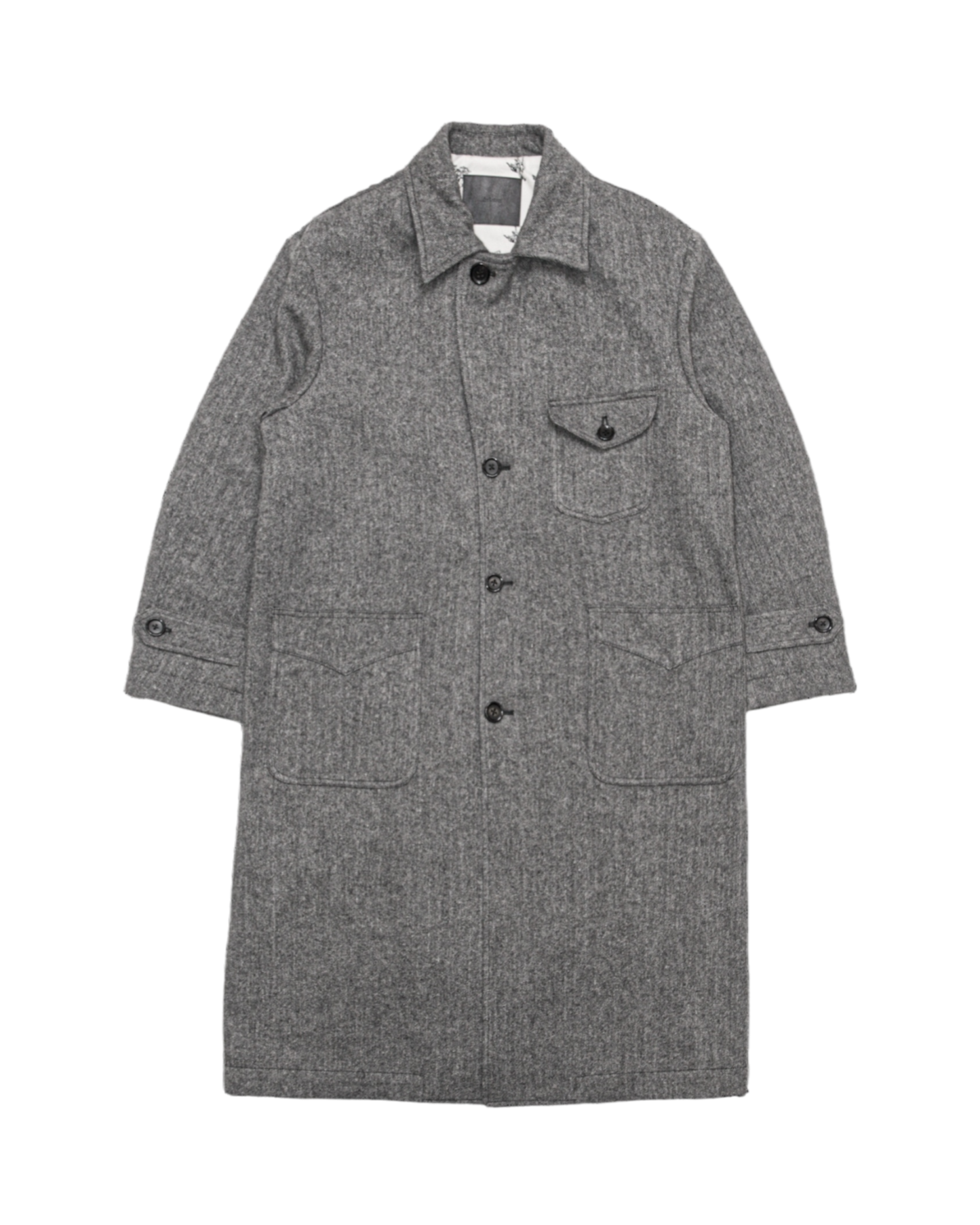 HORSE RIDING COAT -WOOL NYLON TWEED HERRINGBONE-