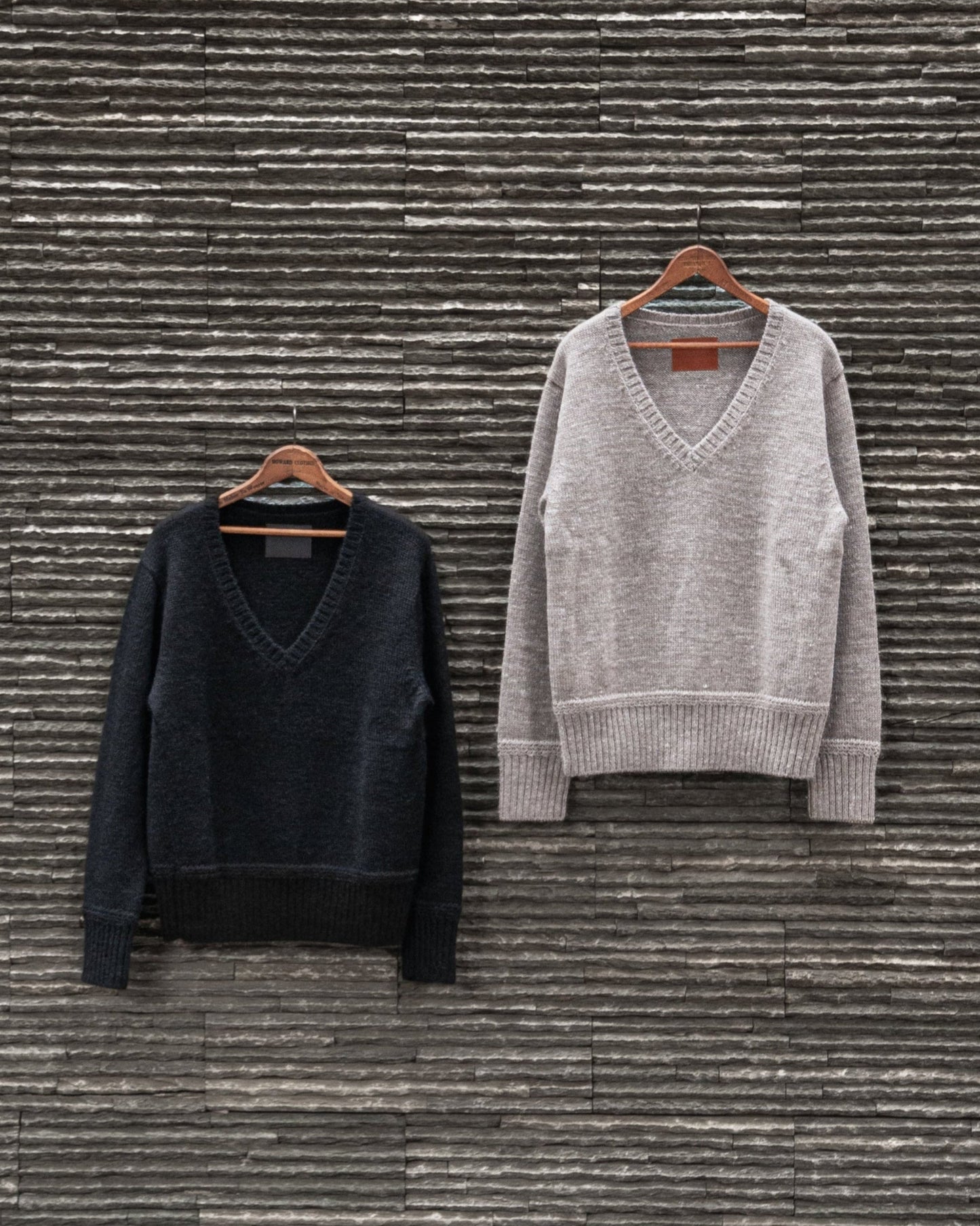5G V NECK KNIT -SHETLAND WOOL LINEN AND MOHAIR MIX- ※50%OFF