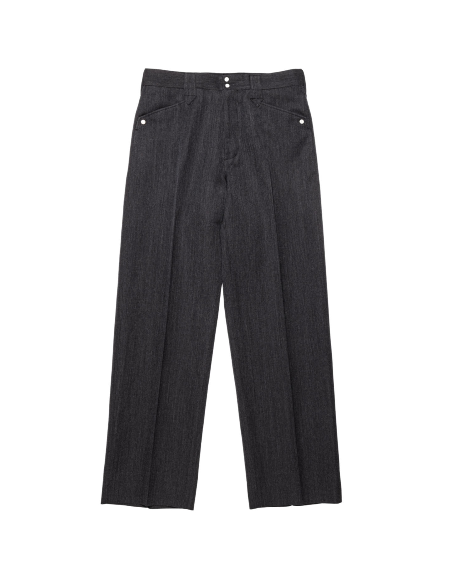 WESTERN STRAIGHT TROUSERS -WOOL LINEN TWILL-