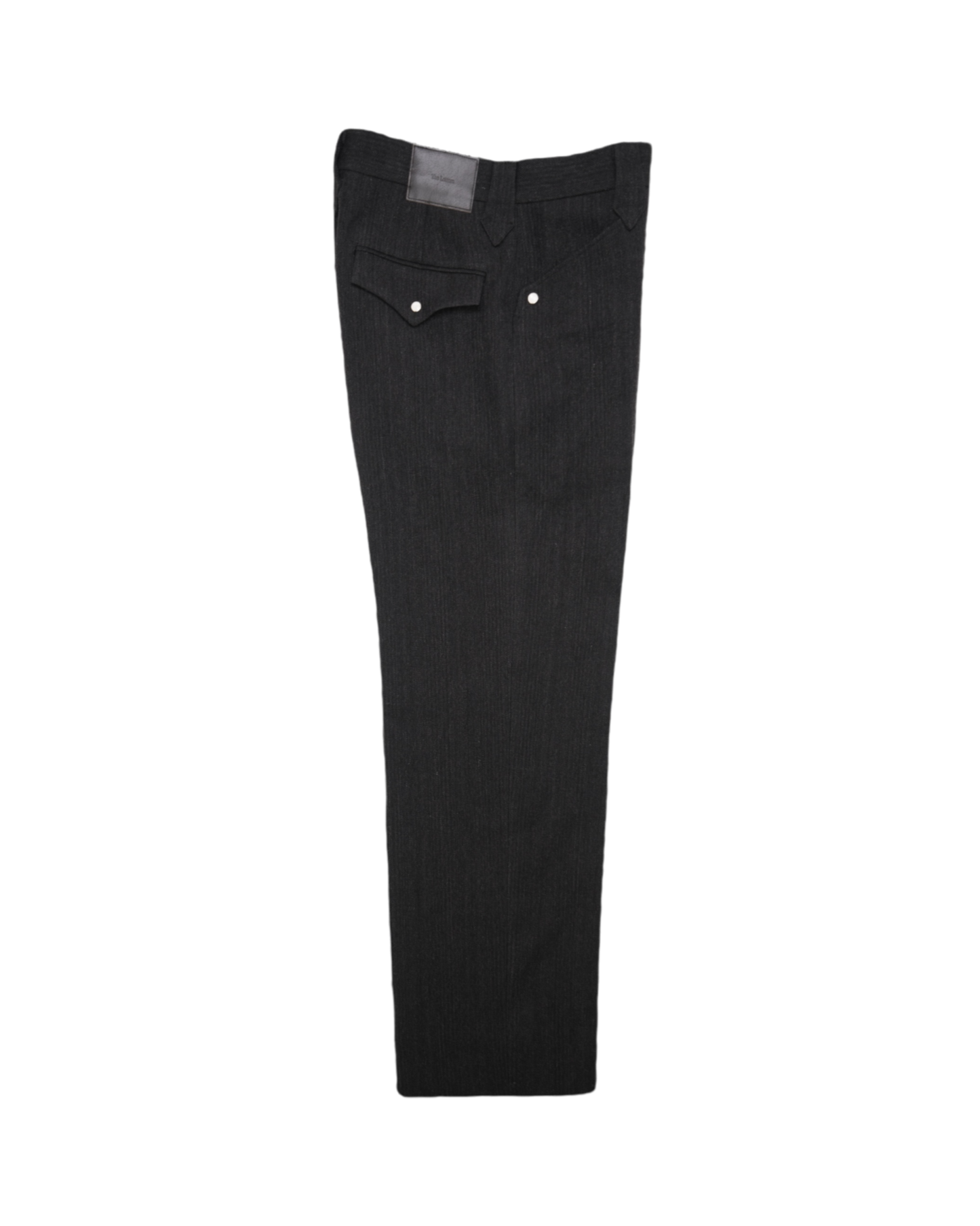 WESTERN STRAIGHT TROUSERS -WOOL LINEN SHADOW STRIPE-