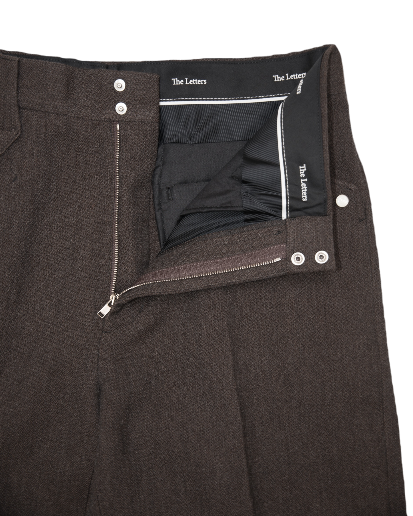WESTERN STRAIGHT TROUSERS -WOOL LINEN HERRINGBONE-