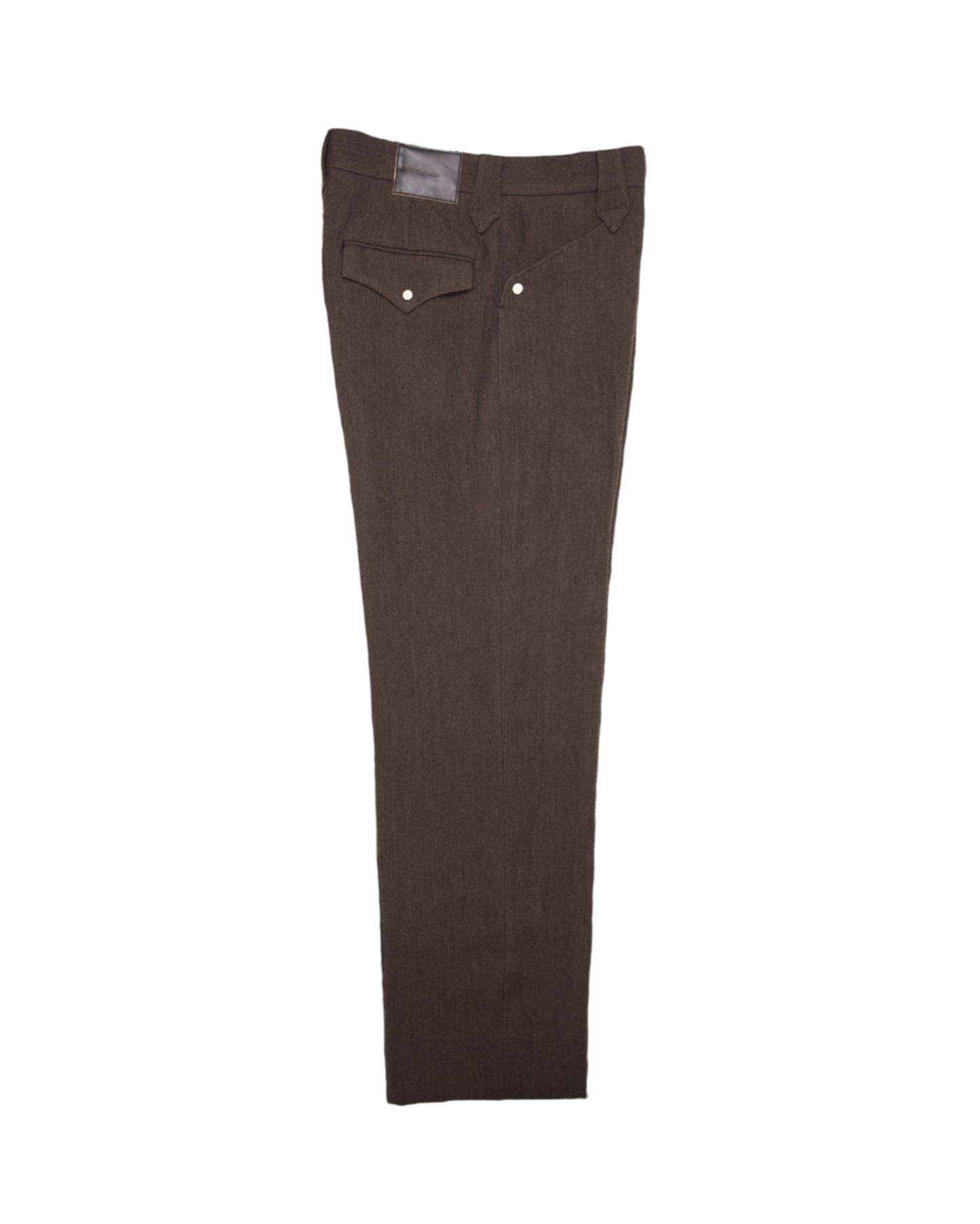 WESTERN STRAIGHT TROUSERS -WOOL LINEN HERRINGBONE-