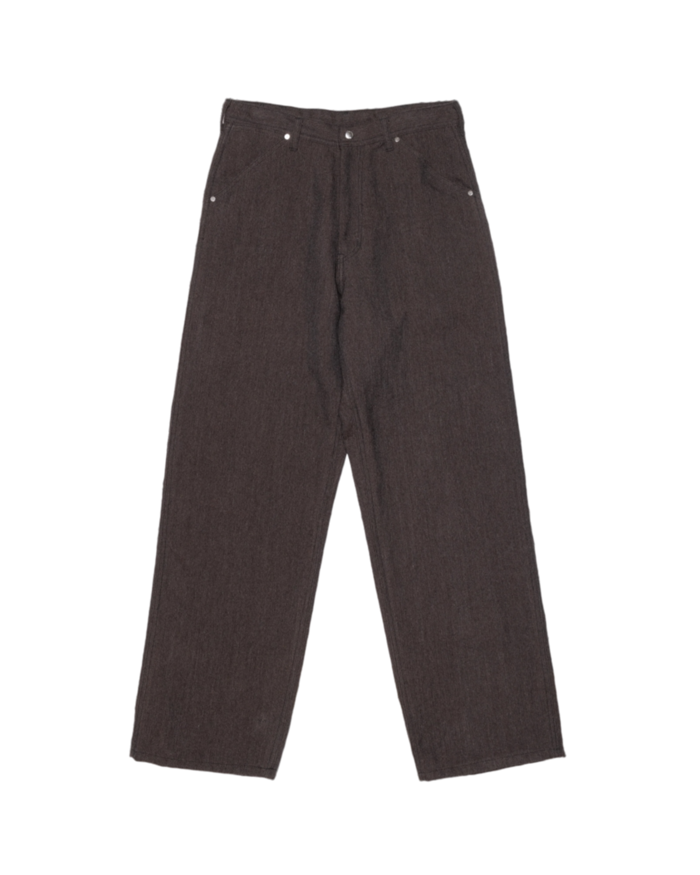 WORKERS WIDE PANTS -WOOL LINEN HERRINGBONE-