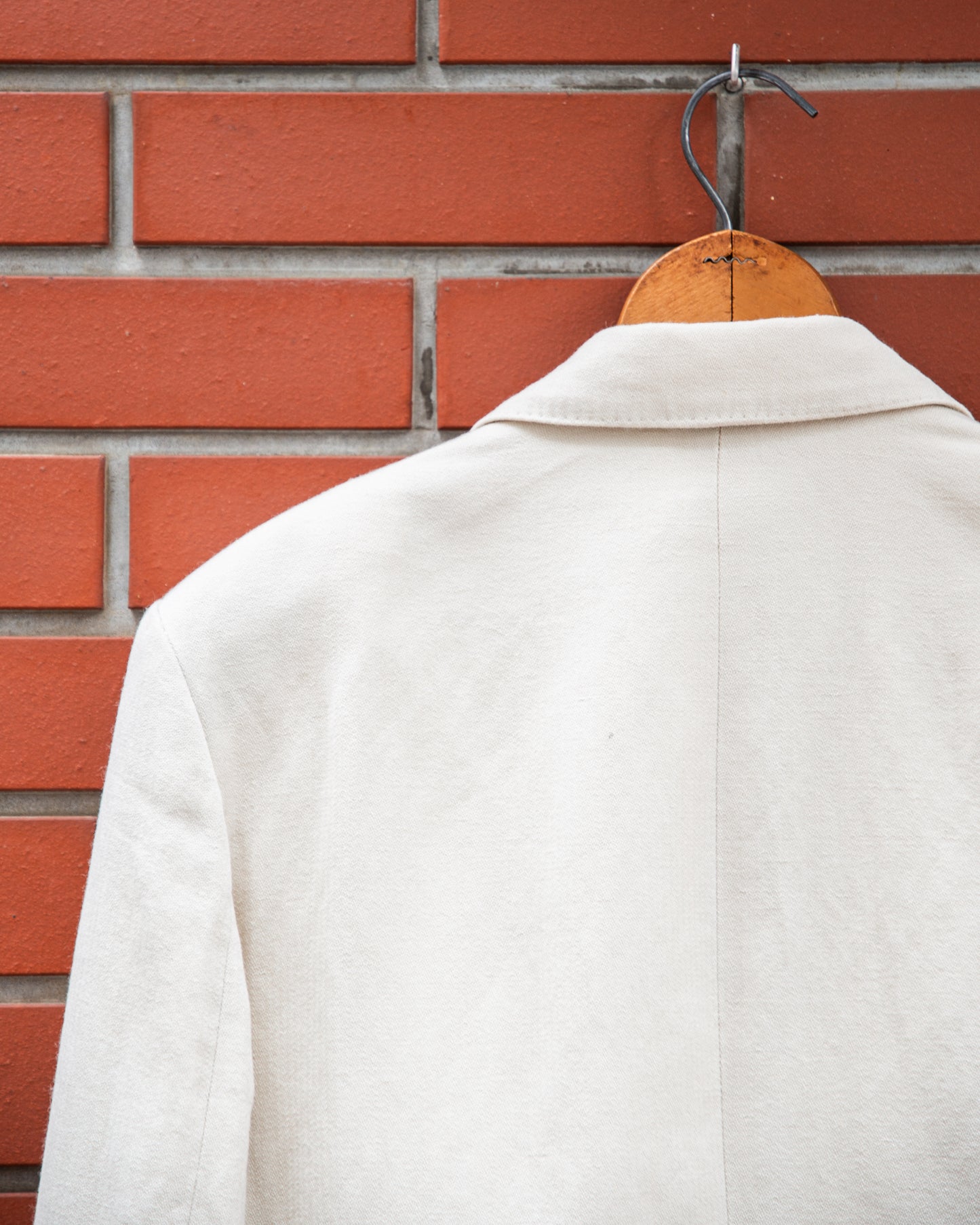 SINGLE BREASTED JACKET -WOOL LINEN HERRINGBONE-