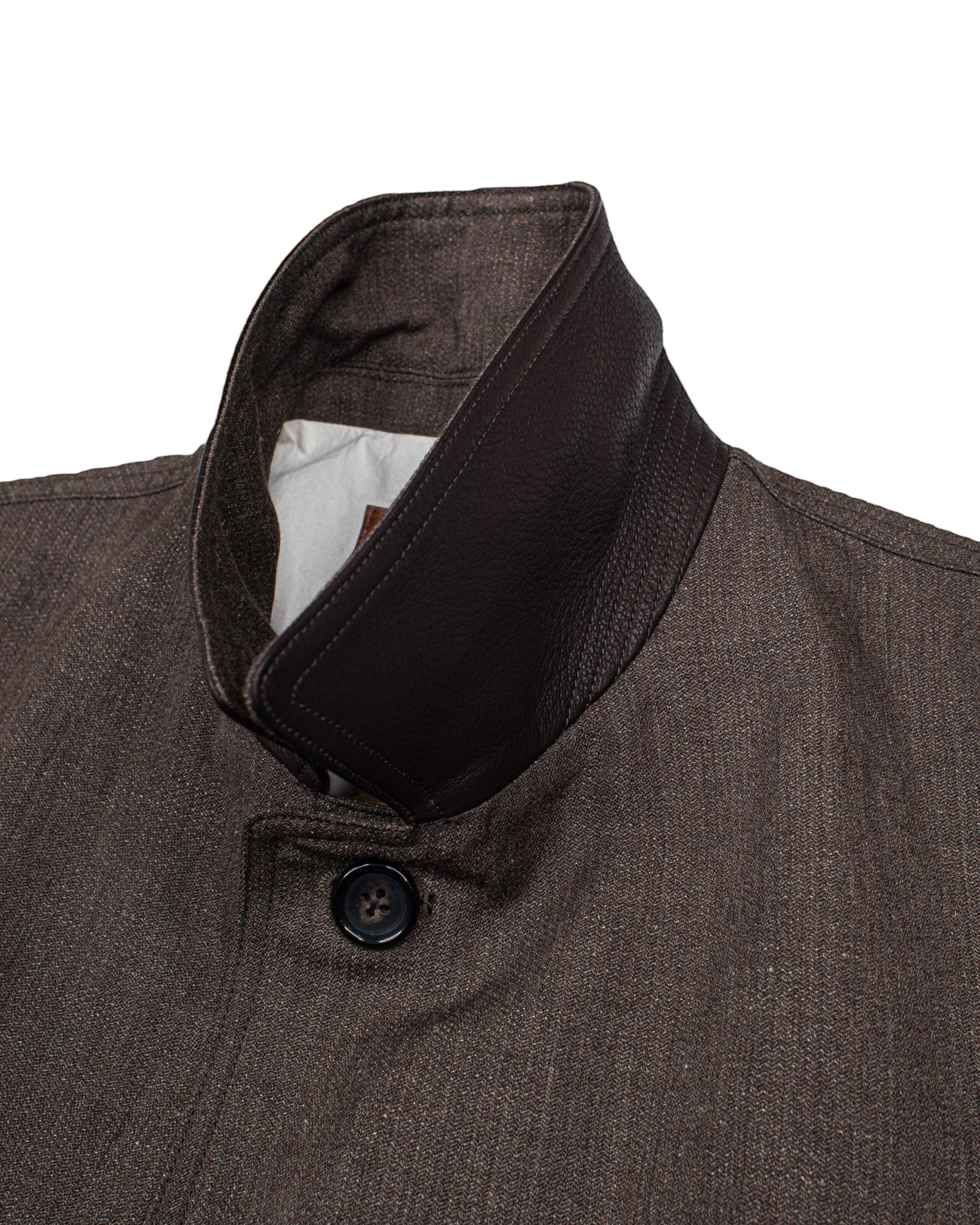 CAR COAT -WOOL LINEN HERRINGBONE-