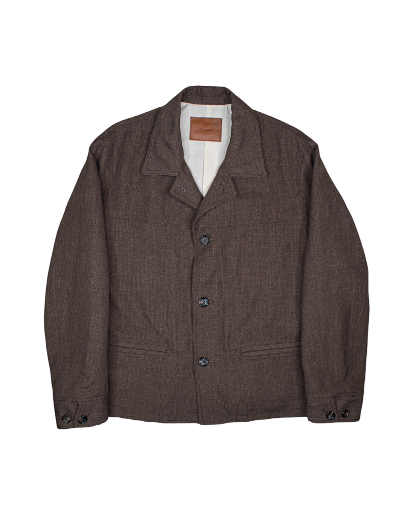 CAR COAT -WOOL LINEN HERRINGBONE-