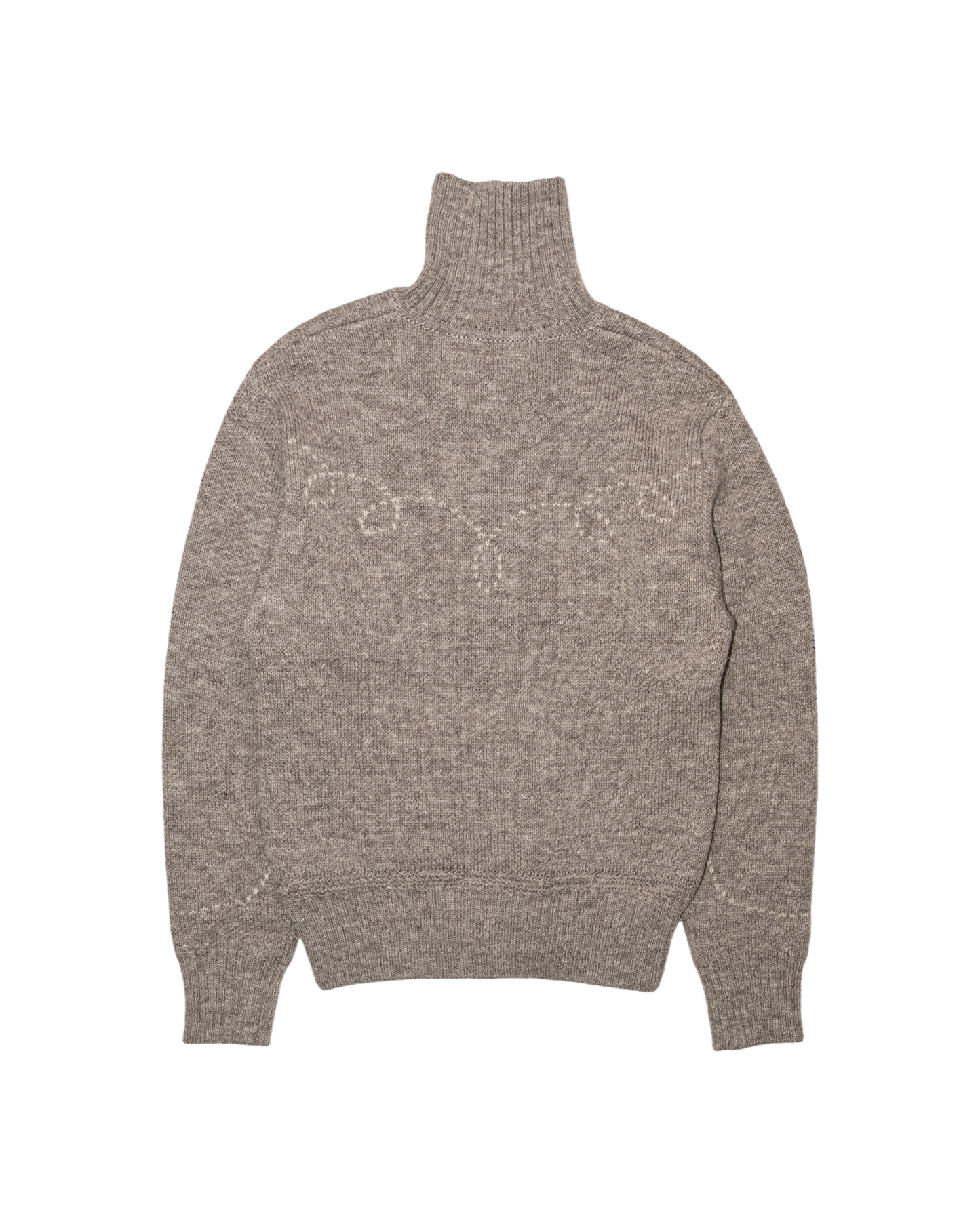 5G WESTERN TURTLENECK CARDIGAN KNIT -SHETLAND WOOL LINEN-