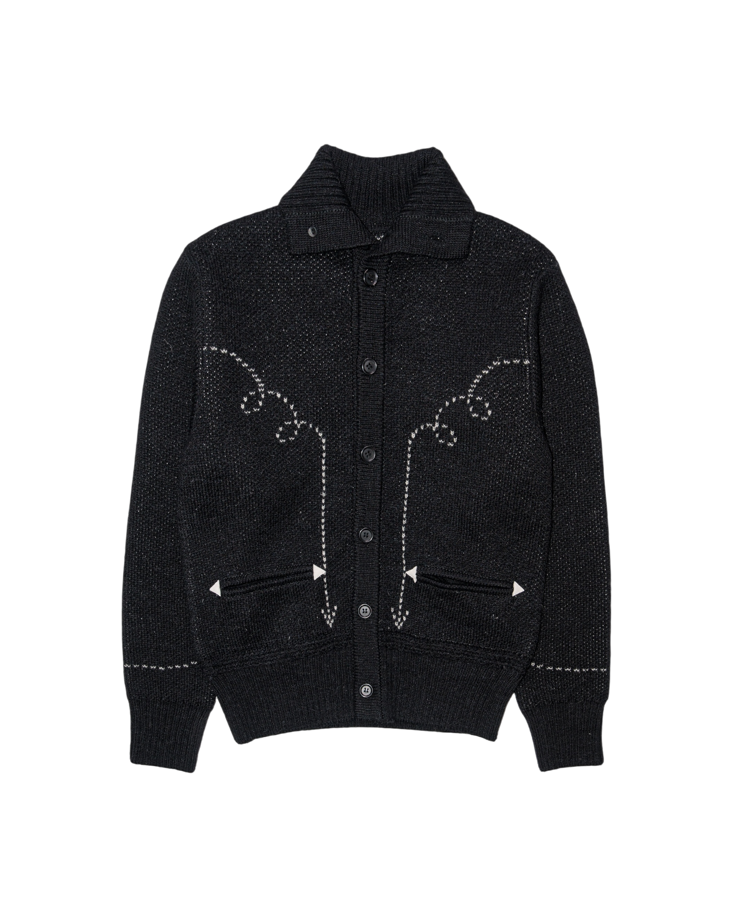 5G WESTERN TURTLENECK CARDIGAN KNIT -SHETLAND WOOL LINEN-
