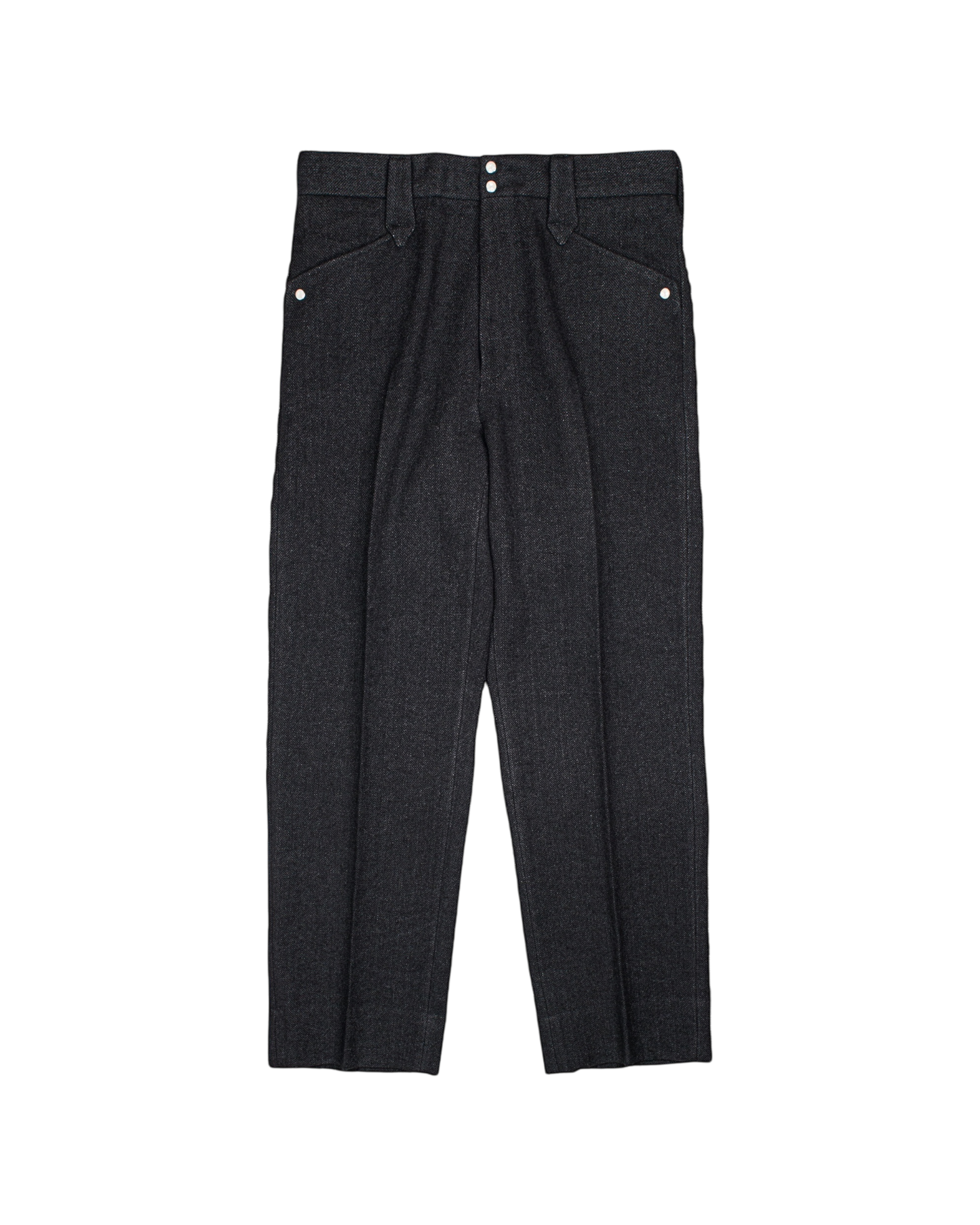 WESTERN STRAIGHT TROUSERS -WOOL LINEN TWEED-