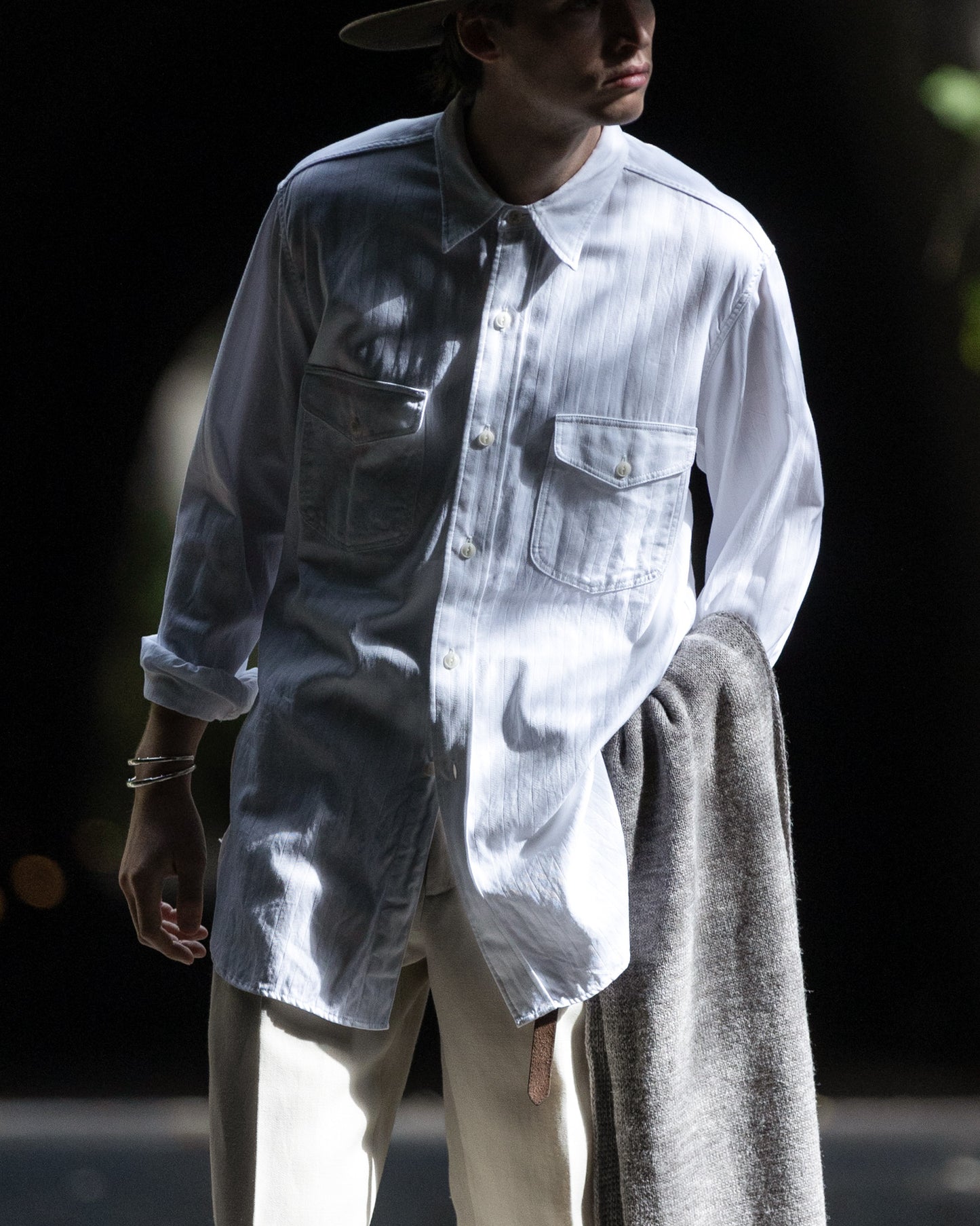 WORKERS SHIRT -COTTON DOBBY HERRINGBONE-