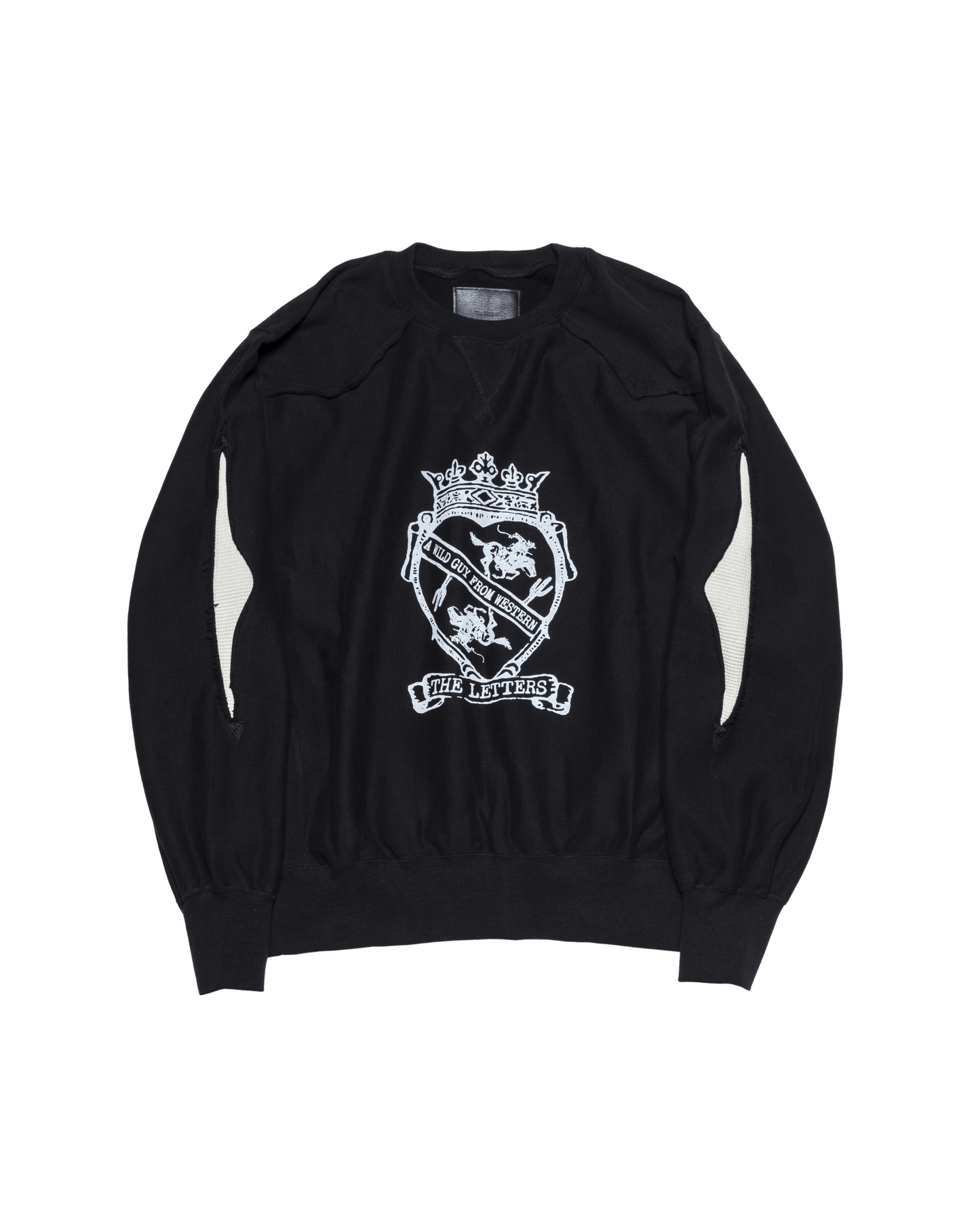 WESTERN CUT OUT PRINT CREW NECK SWEAT SHIRT -LOOPWHEEL FLEECE COTTON- ※60%OFF