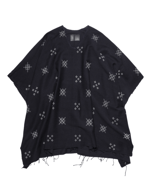 PULL OVER PONCHO -BLANKET COTTON-