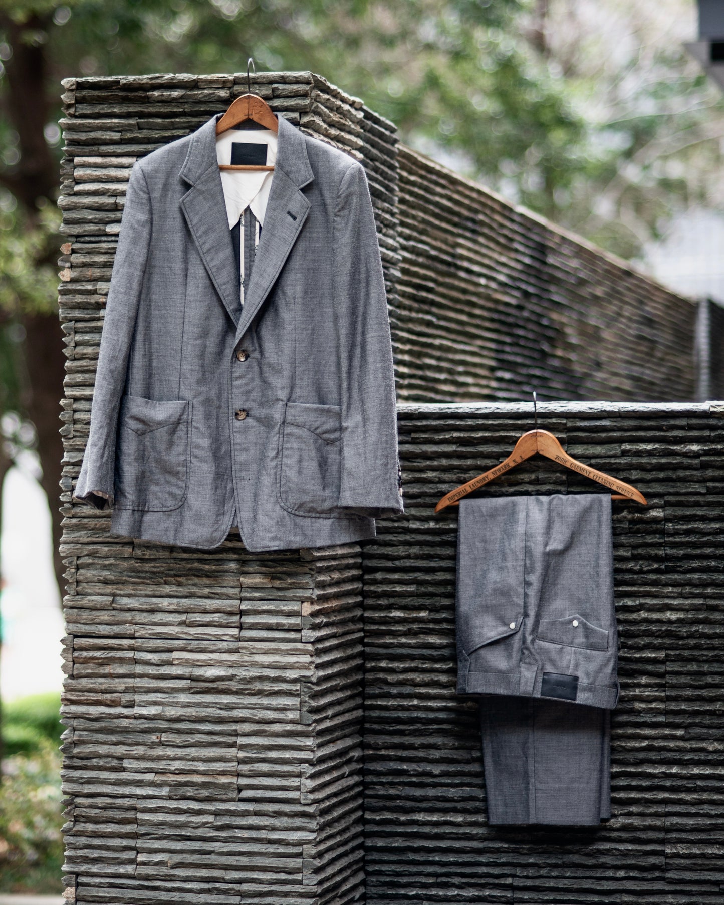 SINGLE BREASTED PACH POCKET JACKET - WOOL RAMIE MINI HB-