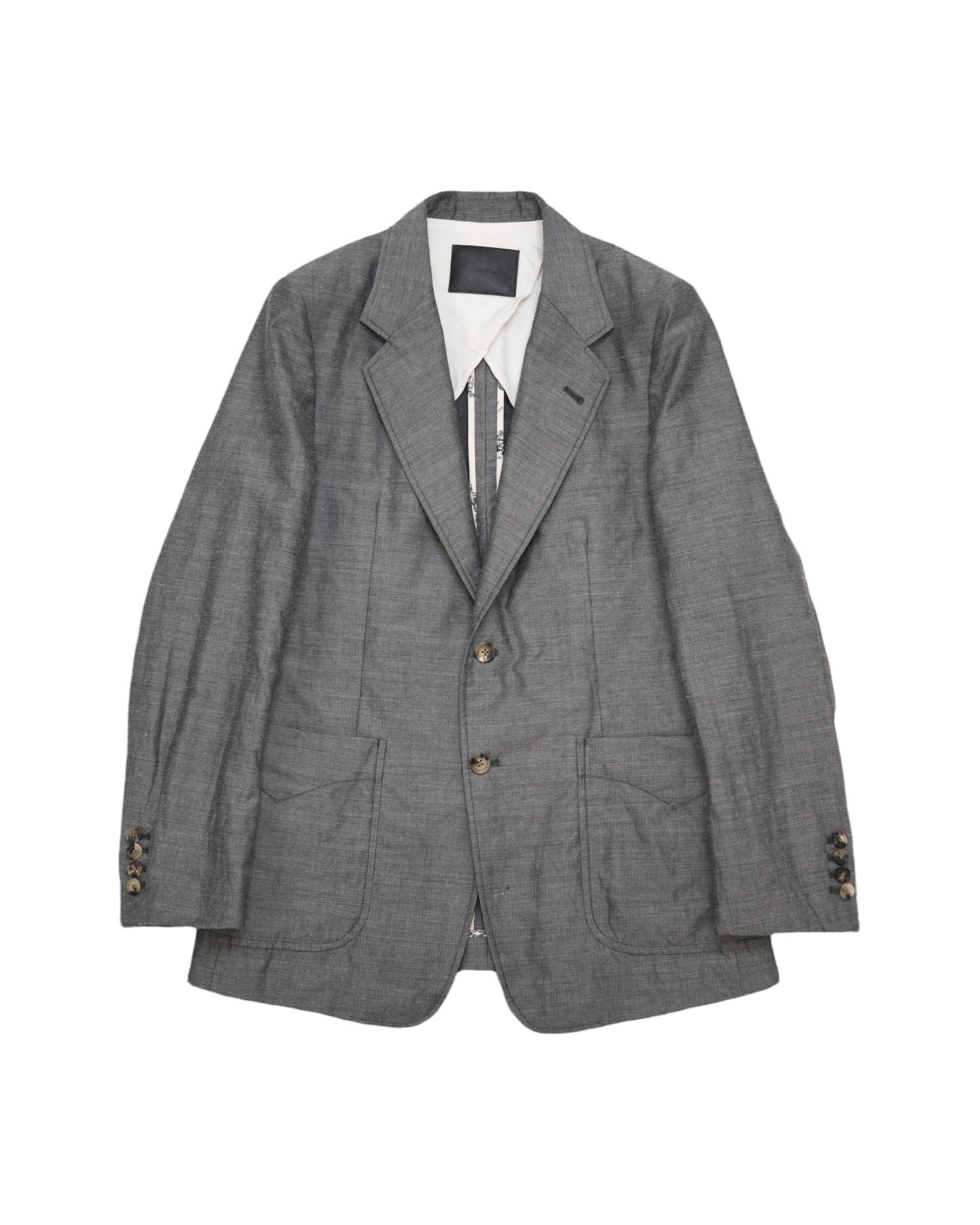SINGLE BREASTED PACH POCKET JACKET - WOOL RAMIE MINI HB-