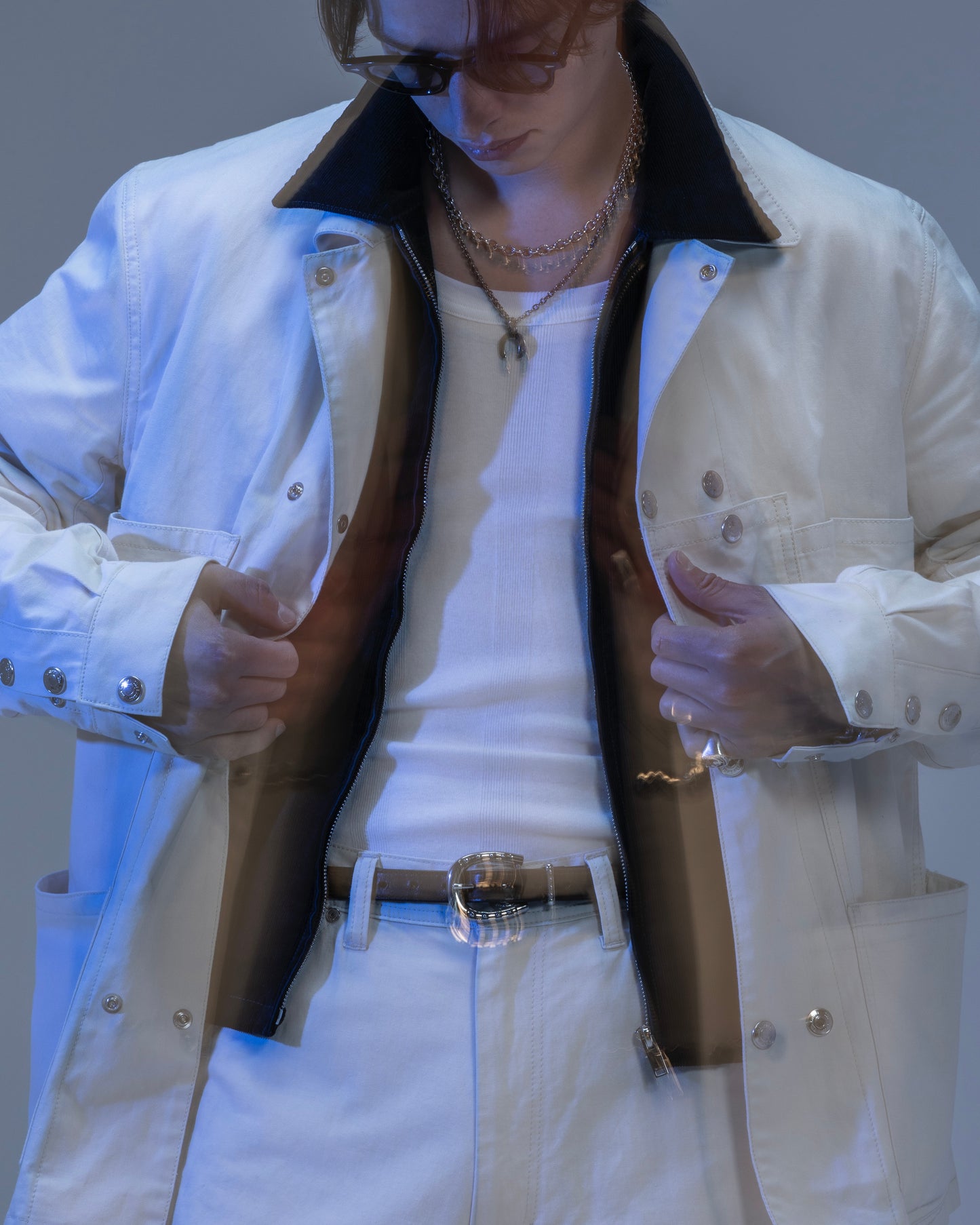 DOUBLE WORKERS JACKET -COTTON LINEN TWILL-