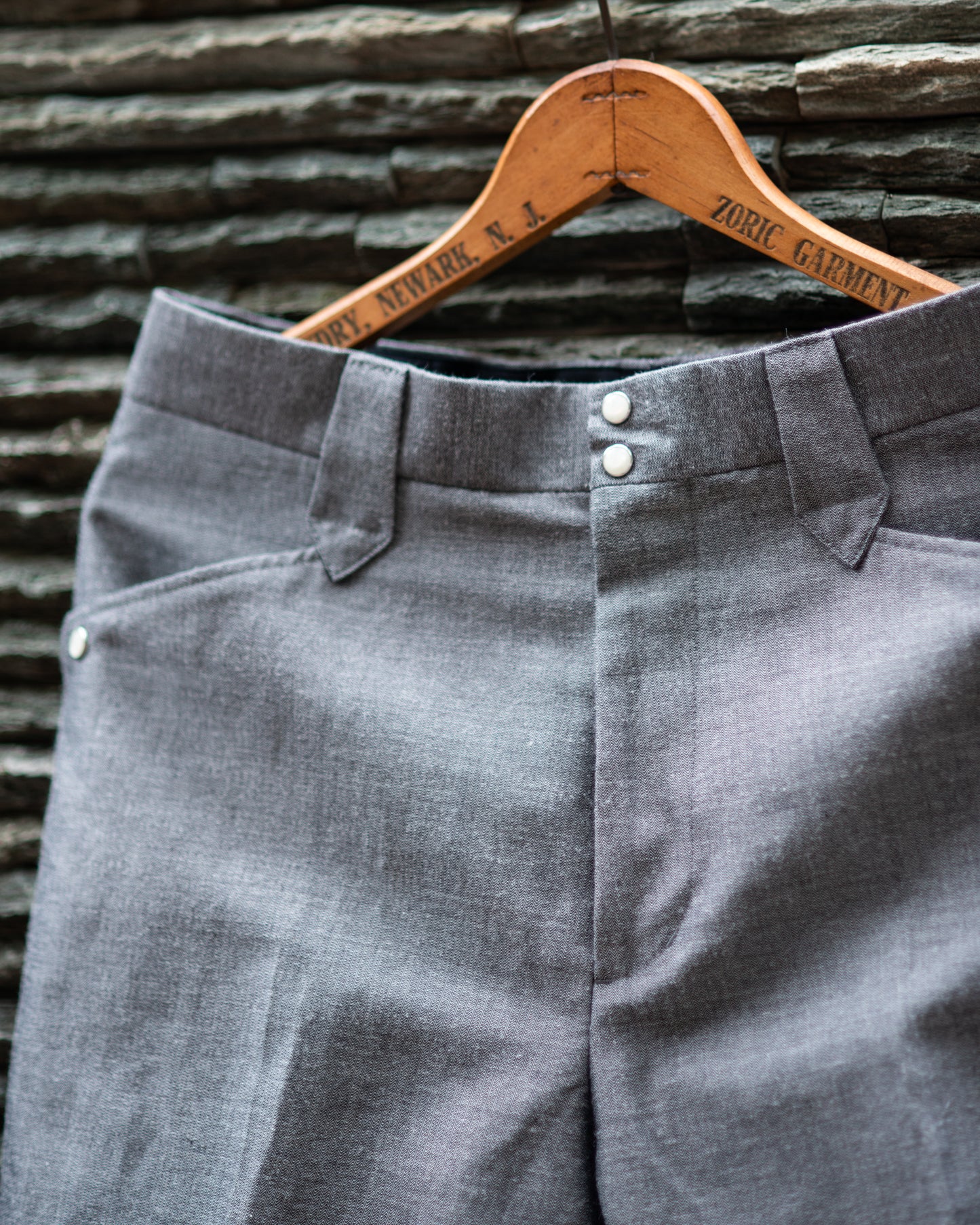 WESTERN STRAIGHT TROUSERS -WOOL RAMIE MINI HB-