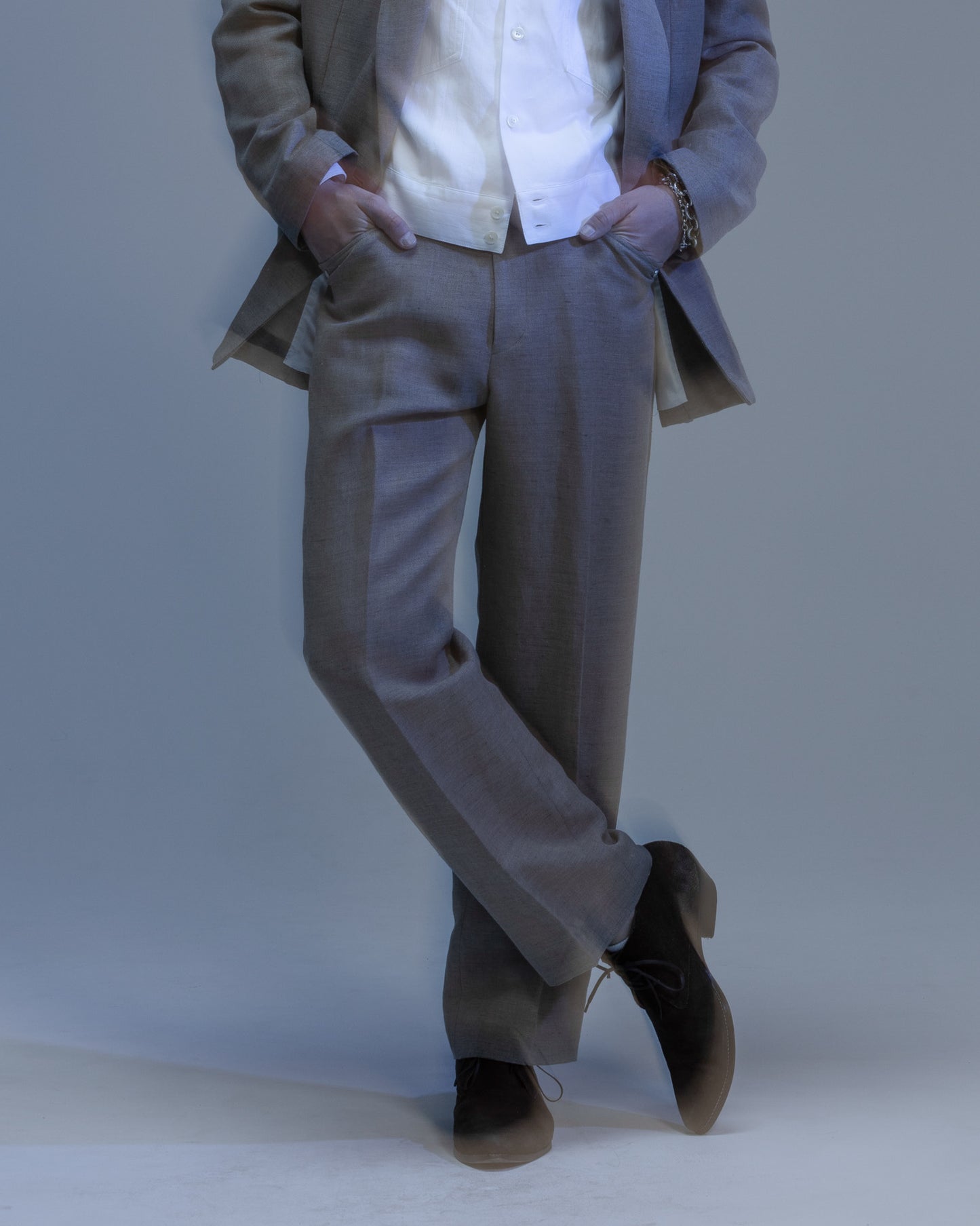 WESTERN STRAIGHT TROUSERS -RAYON RAMIE GABARDINE-