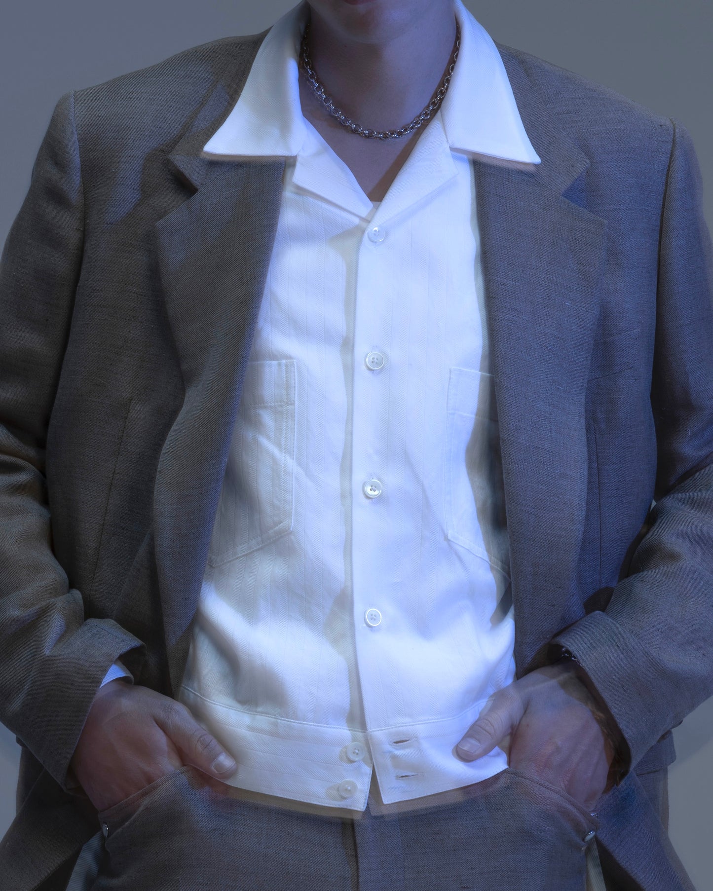 DEAN SHIRT -COTTON DOBBY HERRINGBONE-