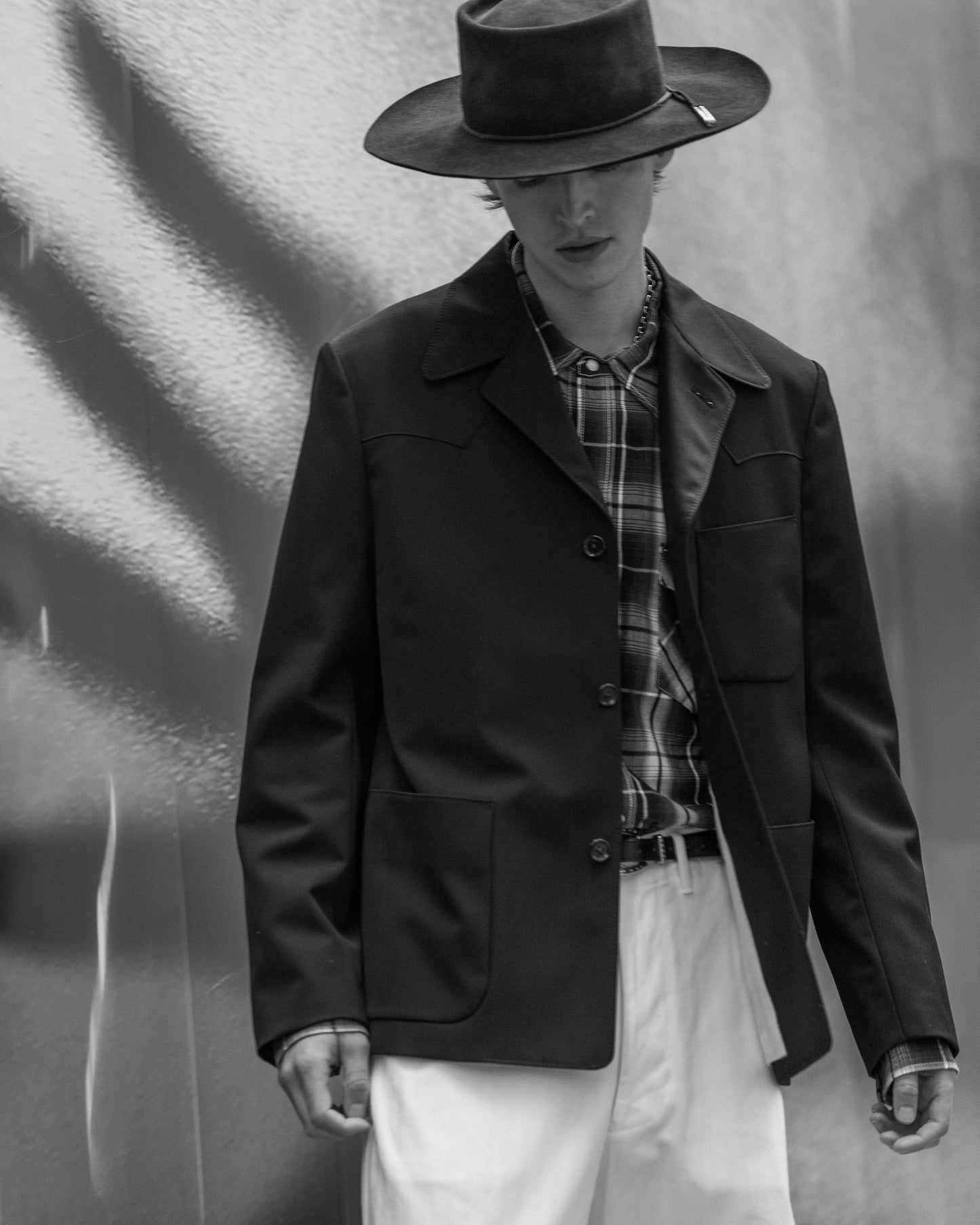 HOLLYWOOD WESTERN JACKET -HARD TWIST YARN WOOL -