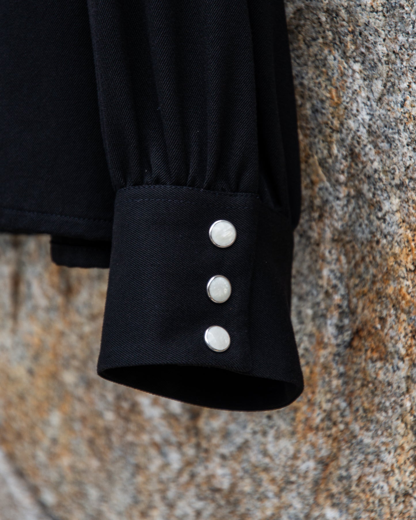 OPEN COLLAR SHIRT -RAYON GABARDINE-