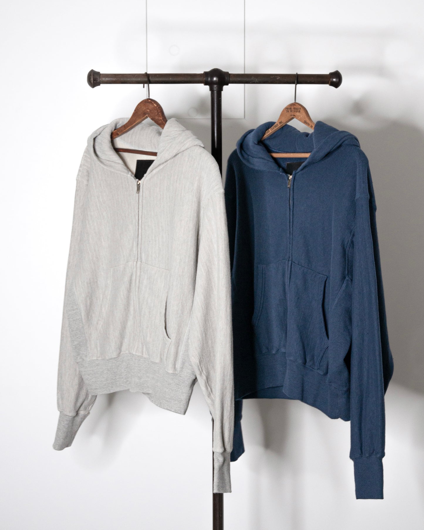 SWEAT ZIP-UP HOODIE -LOOPWHEEL FLEECE COTTON RAYON-