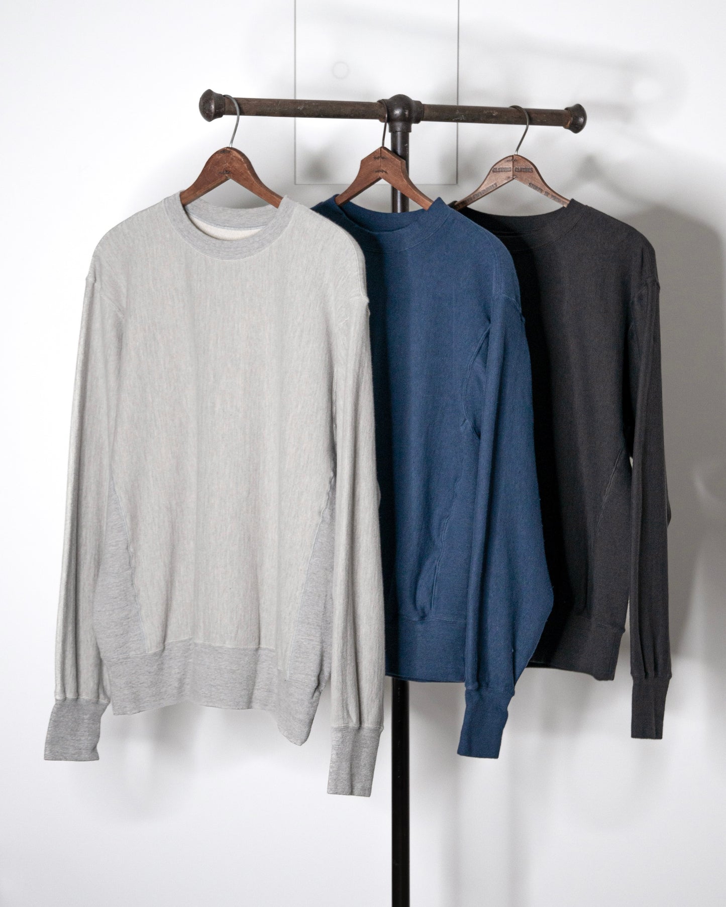 CREW NECK SWEAT SHIRT -LOOPWHEEL FLEECE COTTON RAYON-
