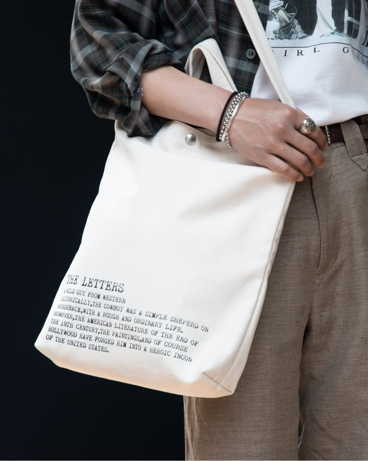 STRAP TOTE BAG -CANVAS COTTON-