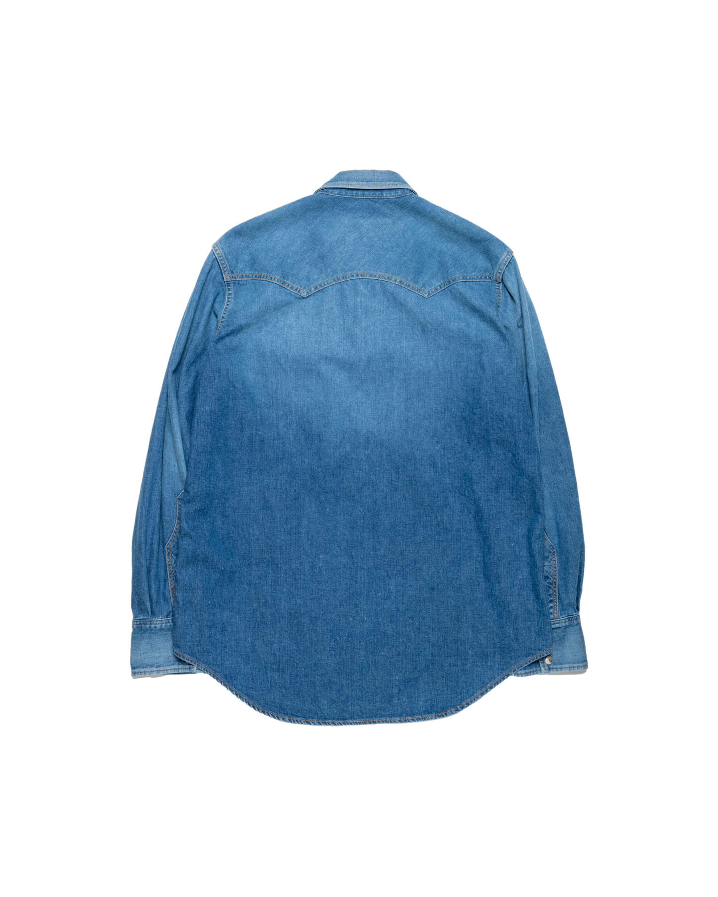 CLASSIC WESTERN SHIRT -USED WASHED DENIM-