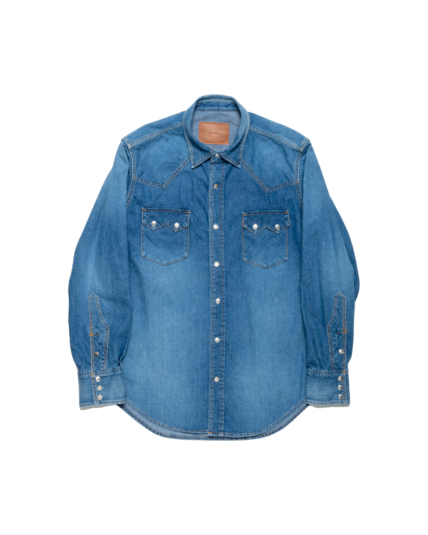 CLASSIC WESTERN SHIRT -USED WASHED DENIM-
