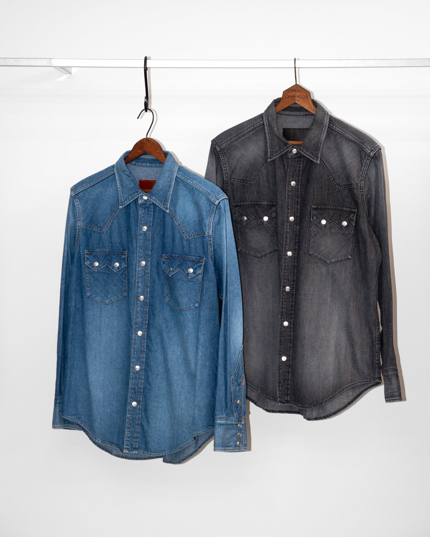 CLASSIC WESTERN SHIRT -USED WASHED DENIM-