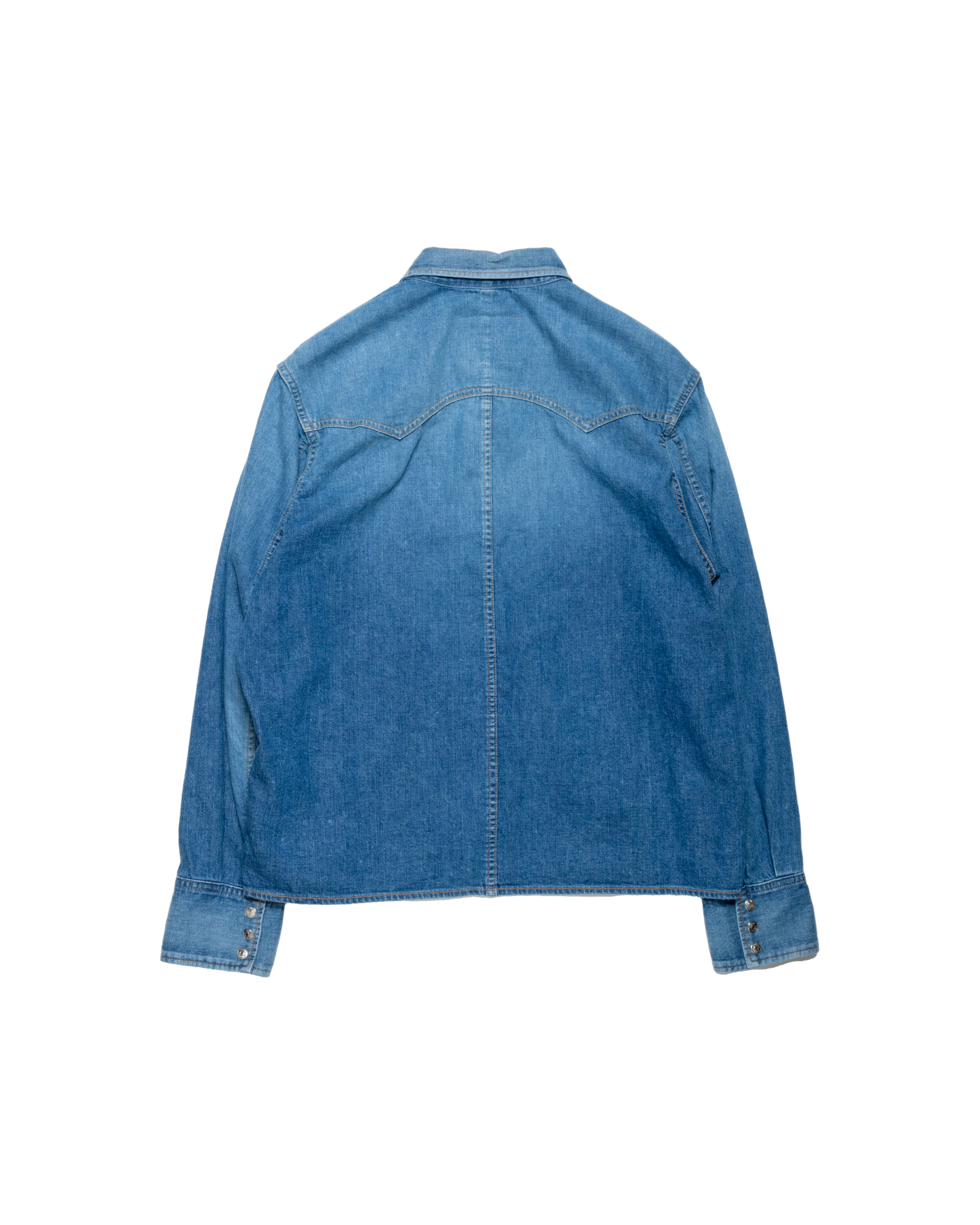 WESTERN SHORT SHIRT -USED WASHED DENIM-