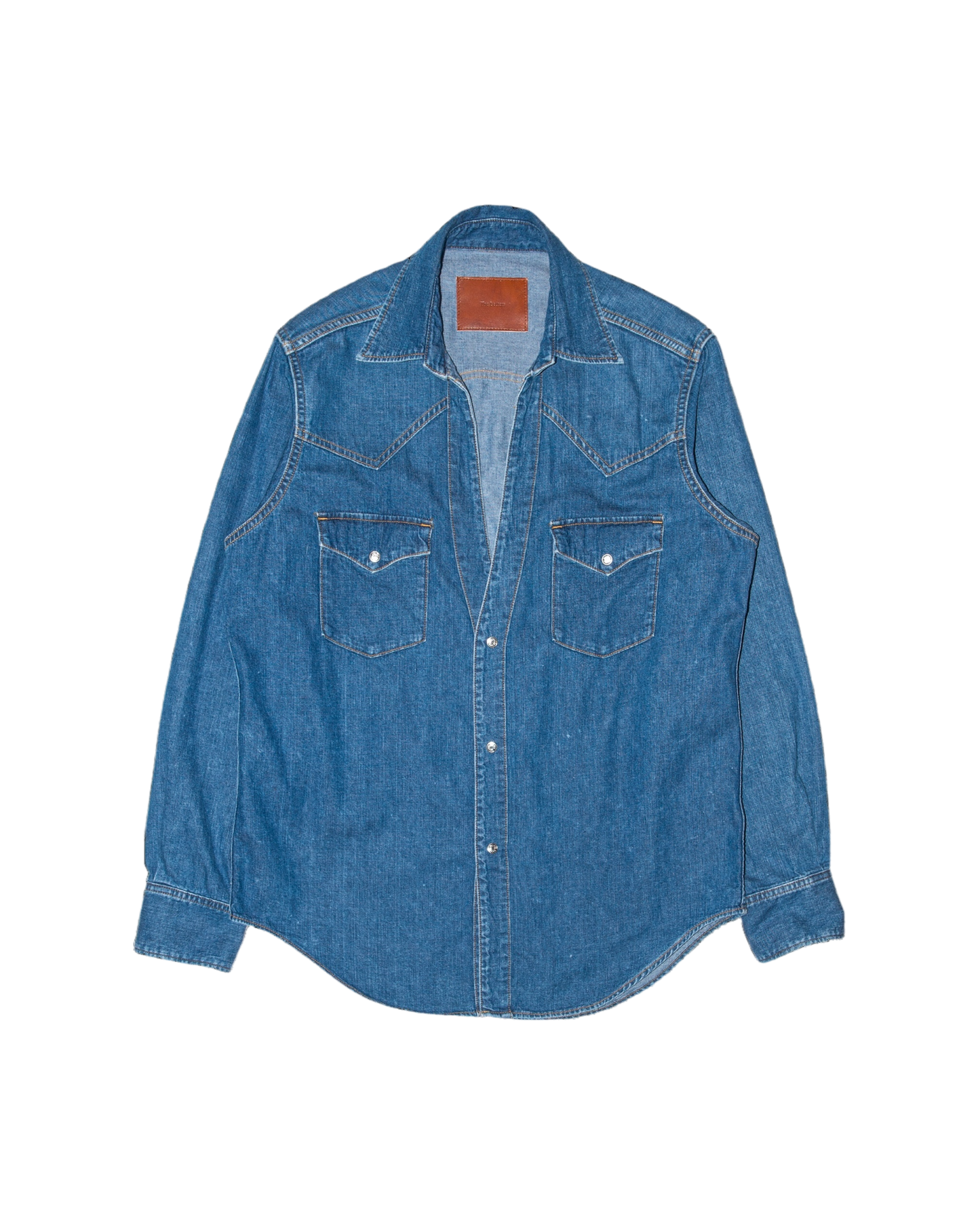 CUTTING WESTERN SHIRT -USED WASHED DENIM-