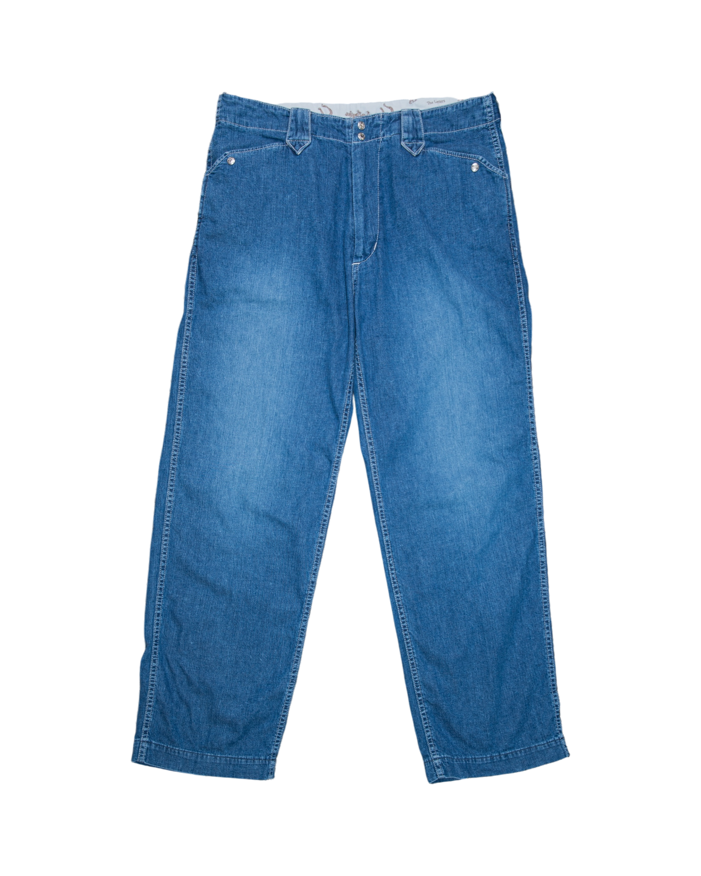 WESTERN RANCH TROUSERS -USED WASHED DENIM-